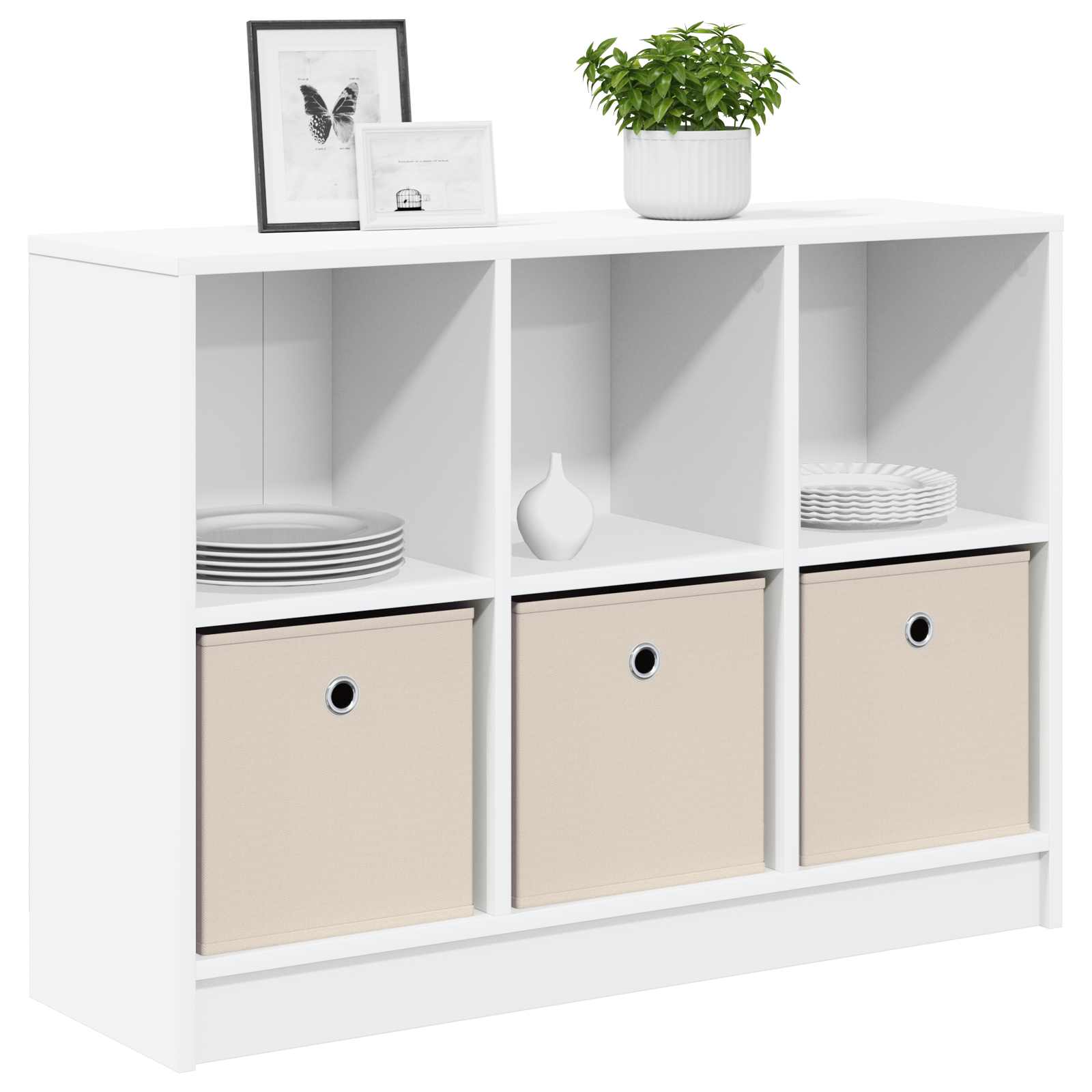 Kumode ar atvilktnēm Balta 88,5 x 27,5 x 63,5 cm
