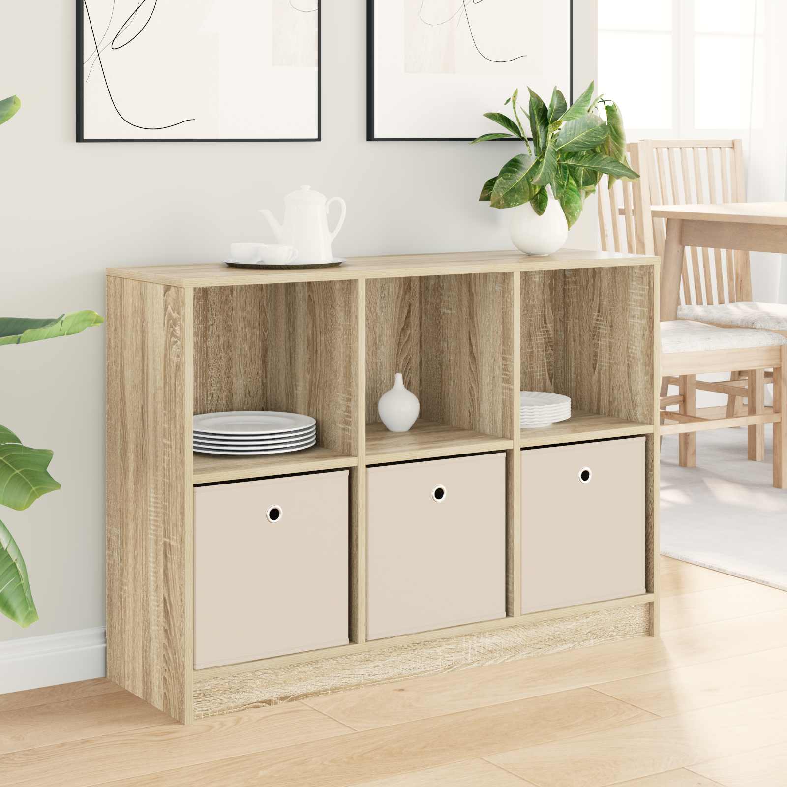 Kumode ar atvilktnēm Sonoma ozols 102 x 32 x 73,5 cm