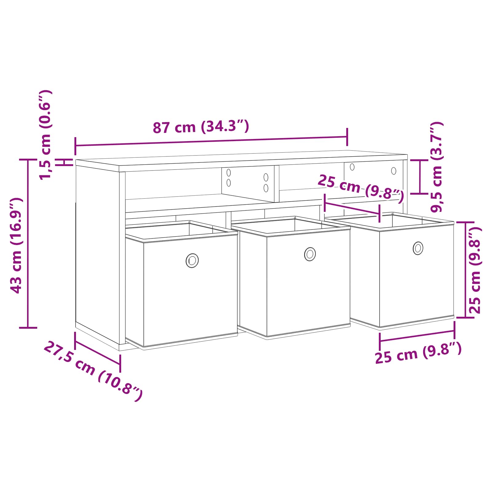 Žemas stalas su stalčių Betono pilka 87 x 27,5 x 43 cm