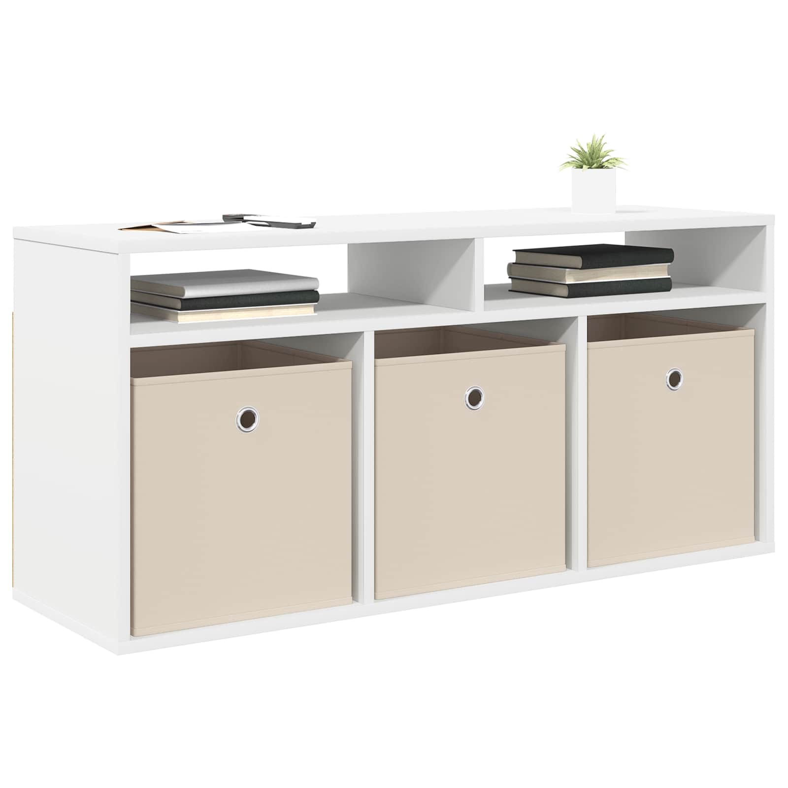Zems galds ar atvilktnēm Balts 102 x 32 x 48,5 cm