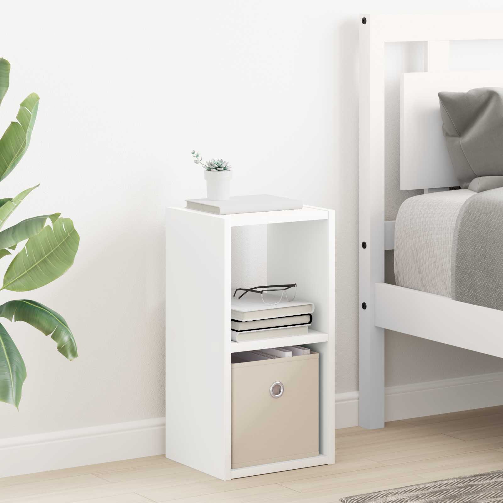 Naktinis staliukas su stalčių 2 pcs Balta 25,5 x 22 x 49,5 cm