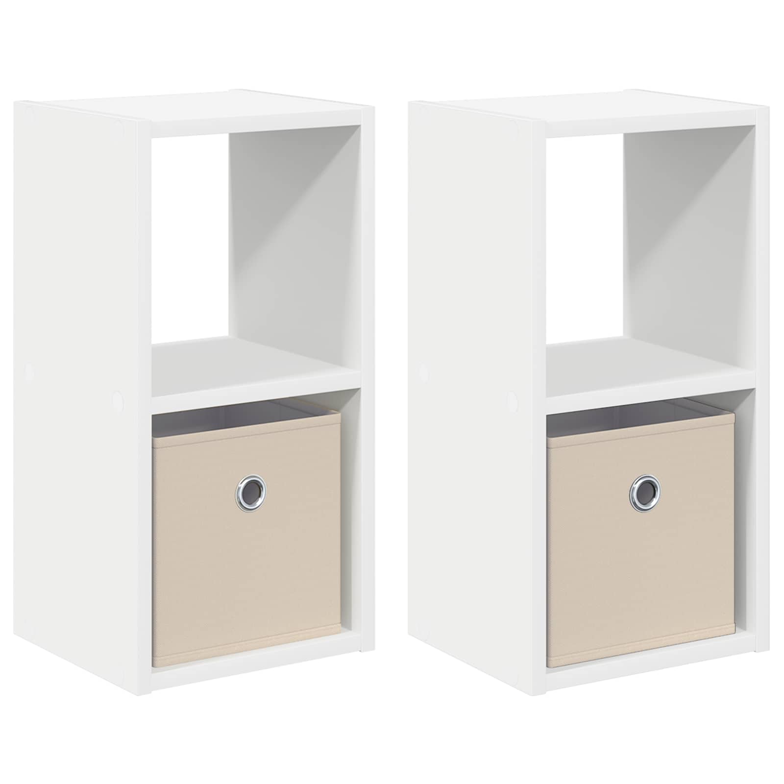 Naktinis staliukas su stalčių 2 pcs Balta 25,5 x 22 x 49,5 cm