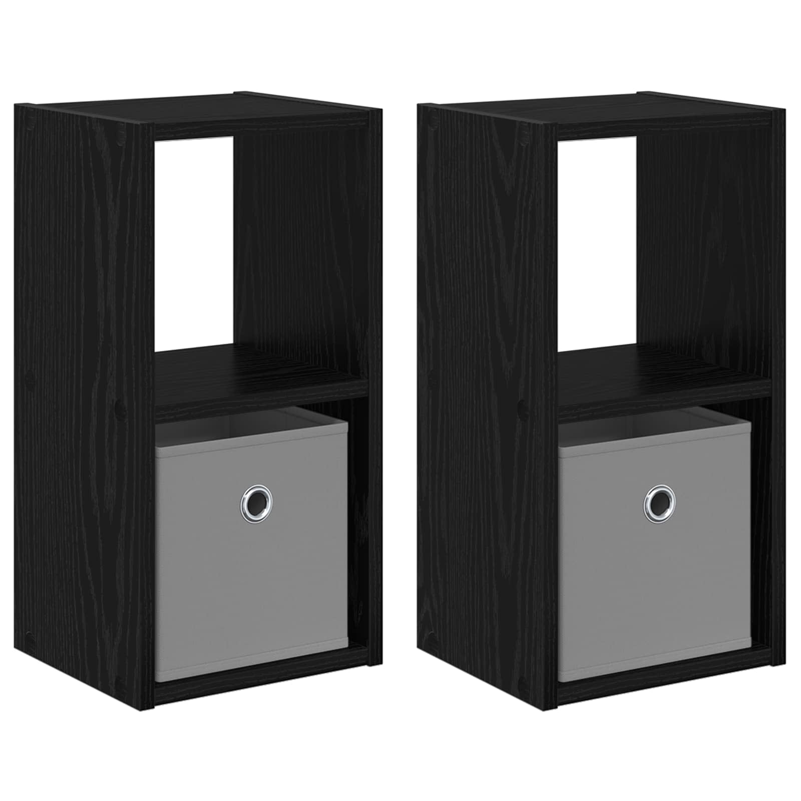 Naktinis staliukas 2 pcs Juodas ąžuolas 25,5 x 22 x 49,5 cm