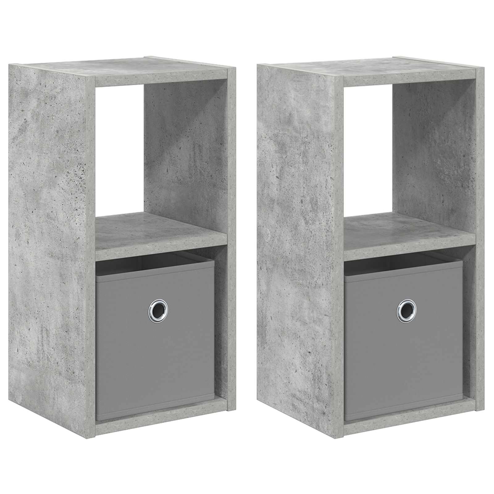 Naktinis staliukas 2 pcs Betono pilka 25,5 x 22 x 49,5 cm