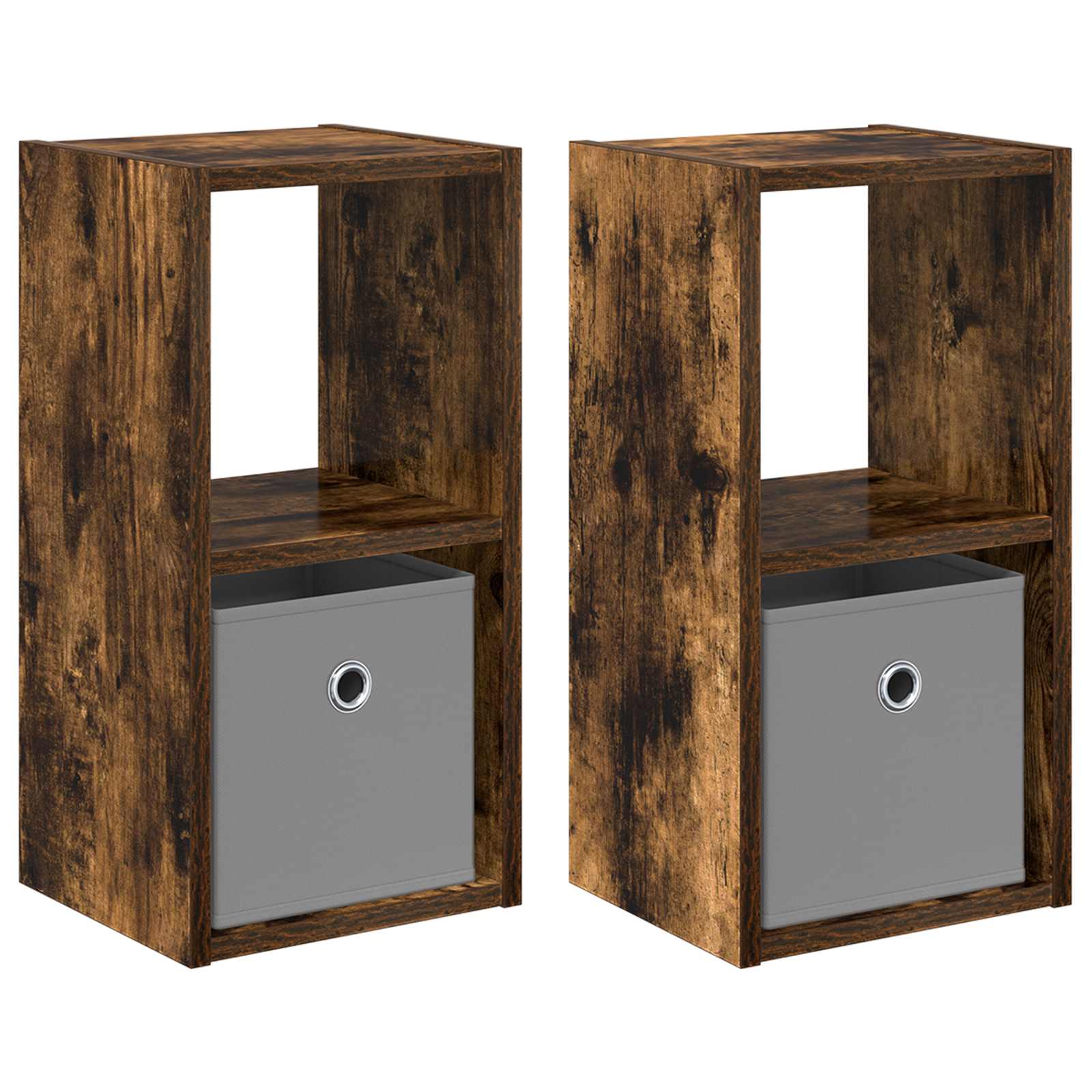 Naktinis staliukas 2 pcs Rūkyta ąžuolas 25,5 x 22 x 49,5 cm