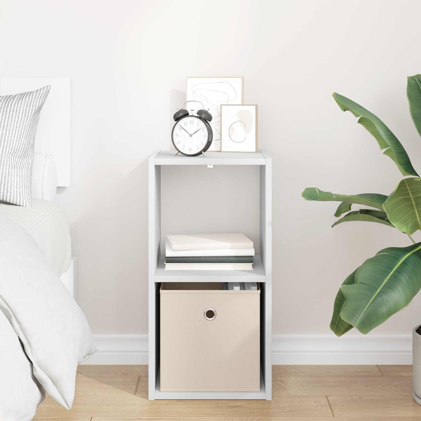 Naktsskapītis Balts 30,5 x 27 x 59,5 cm Apstrādāta koksne