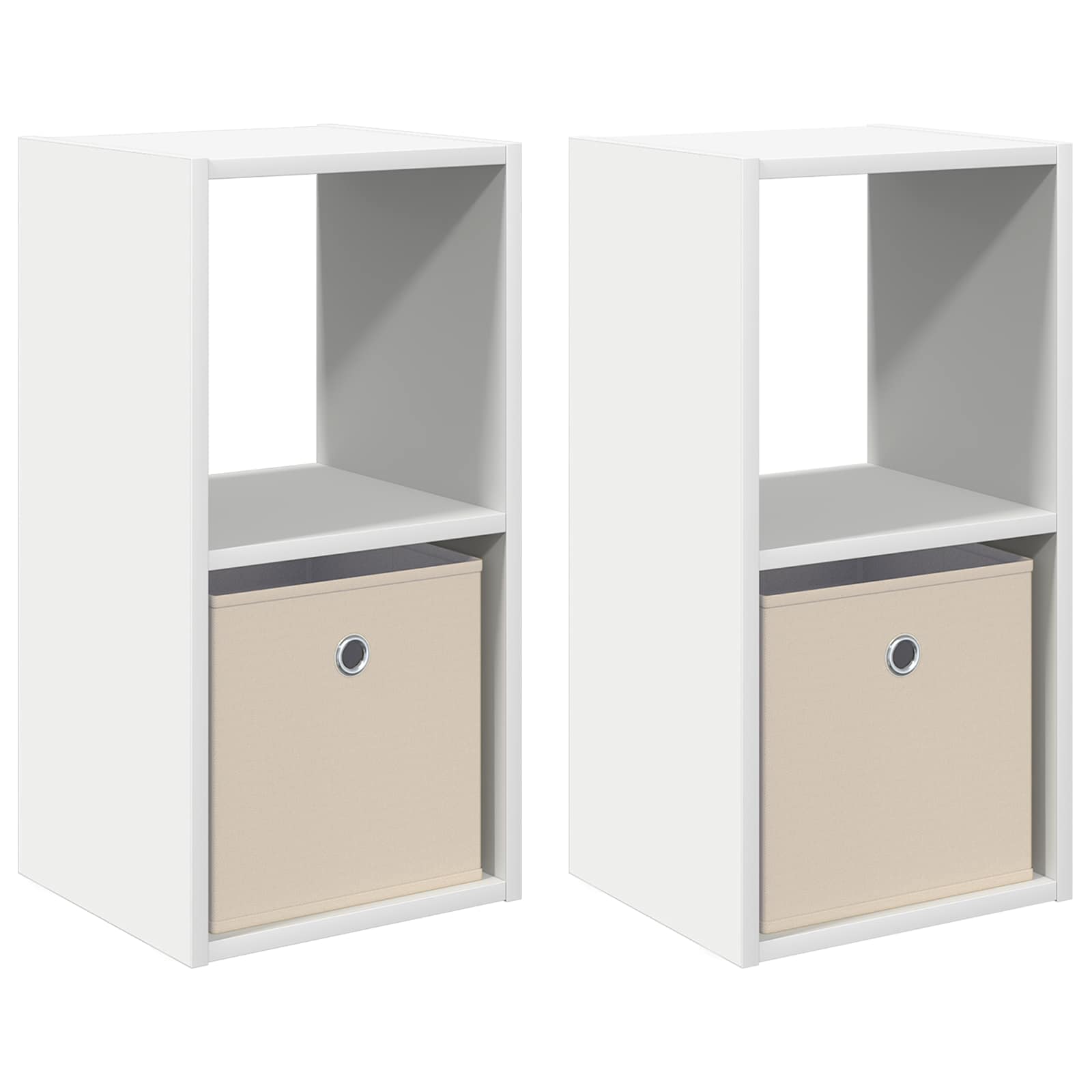 Naktinis staliukas su stalčių 2 pcs Balta 30,5 x 27 x 59,5 cm