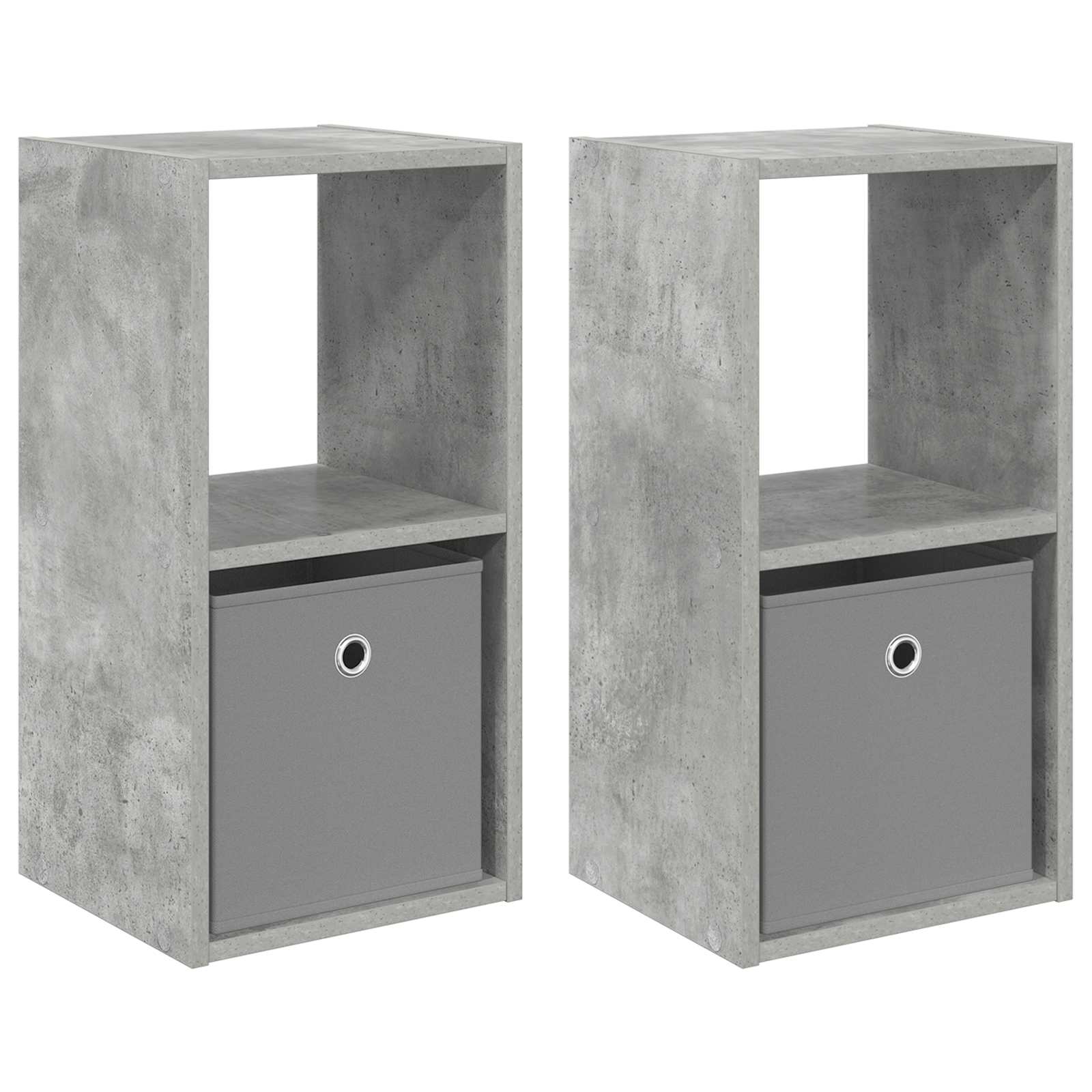 Naktinis staliukas 2 pcs Betono pilka 30,5 x 27 x 59,5 cm