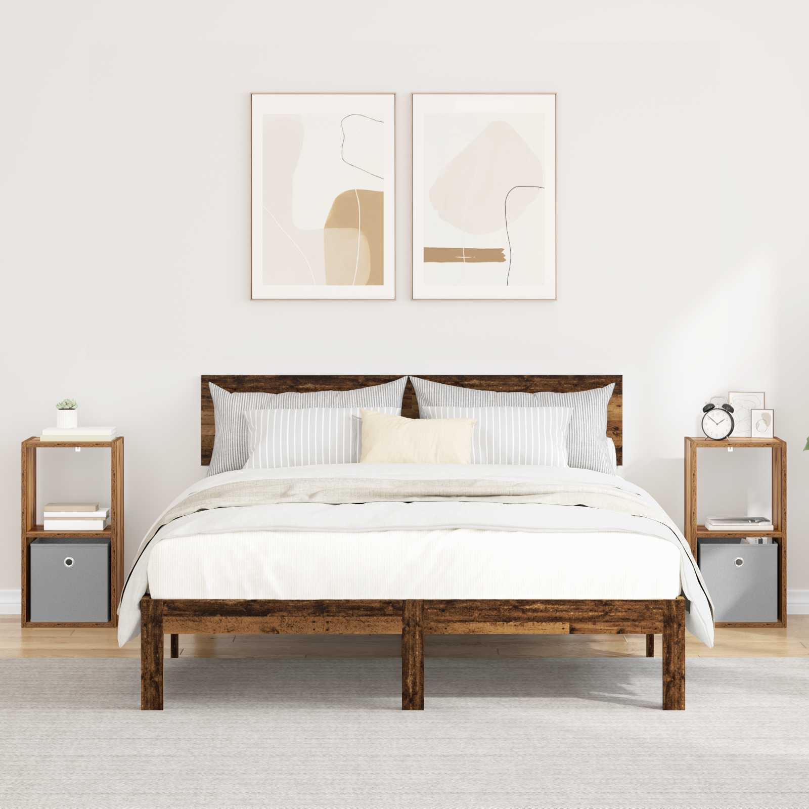 Naktinis staliukas 2 pcs Senas medis 30,5 x 27 x 59,5 cm
