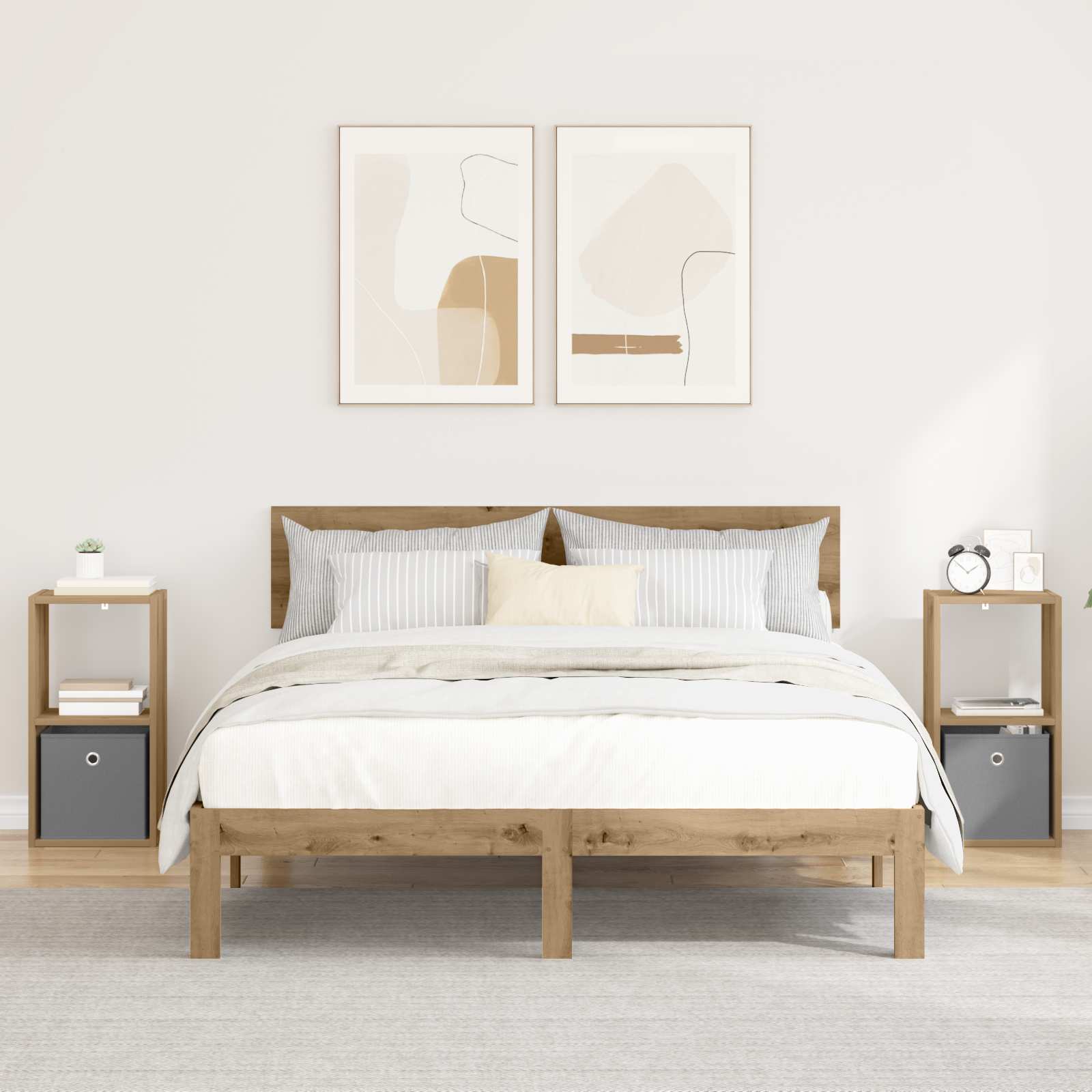 Naktinis staliukas 2 pcs Amatininkų ąžuolas 30,5 x 27 x 59,5 cm