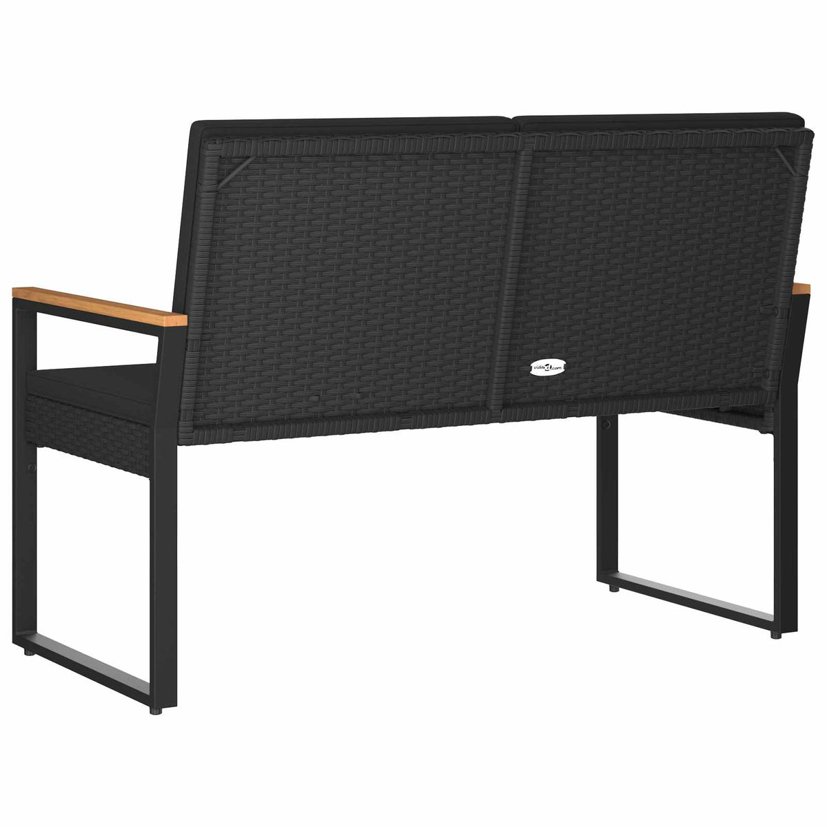 Lauko suolas 2 -Seater 107 x 61 x 80 cm poliratanas Juoda