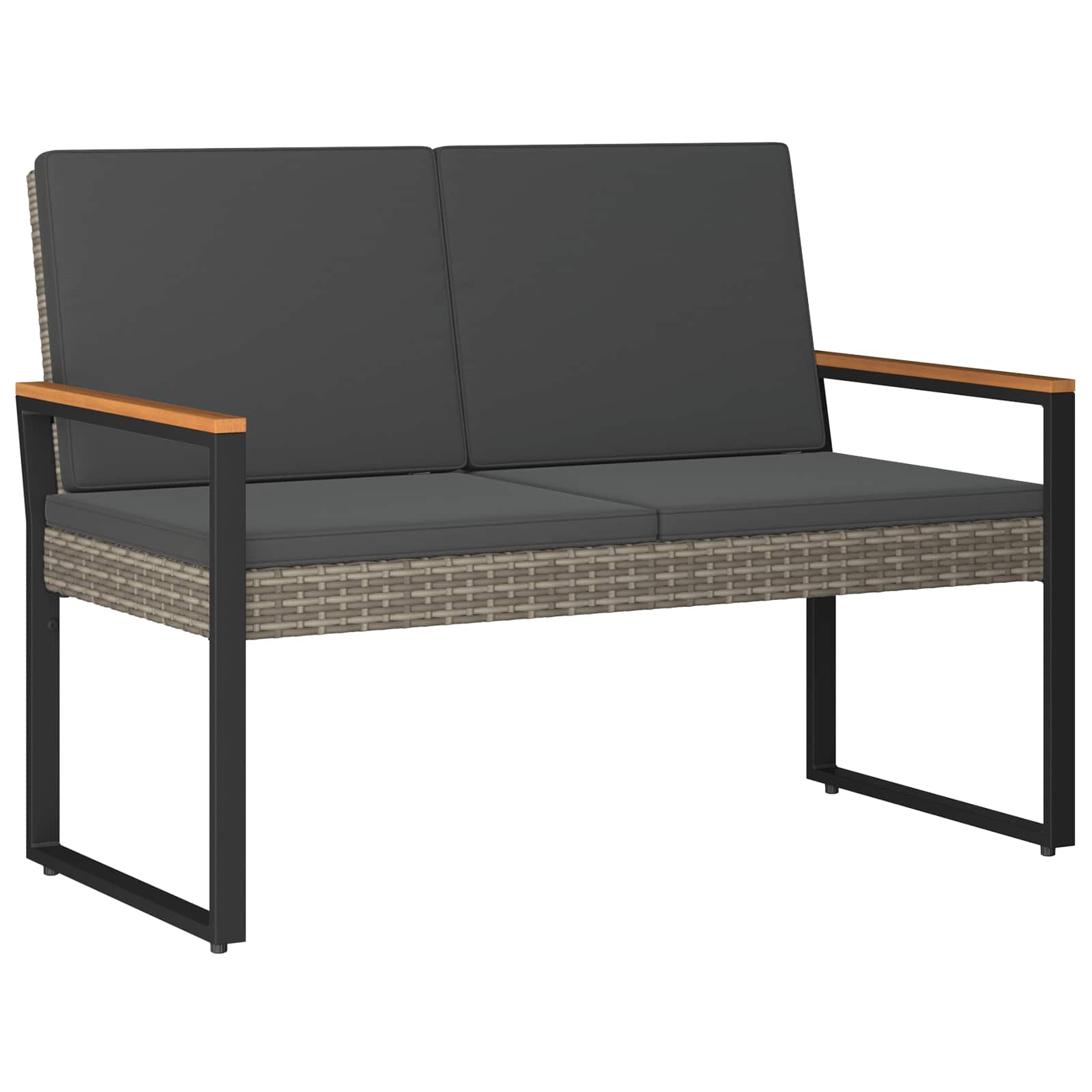 Lauko suolas su pagalve Pilka ir tamsiai pilka 107 x 61 x 80 cm