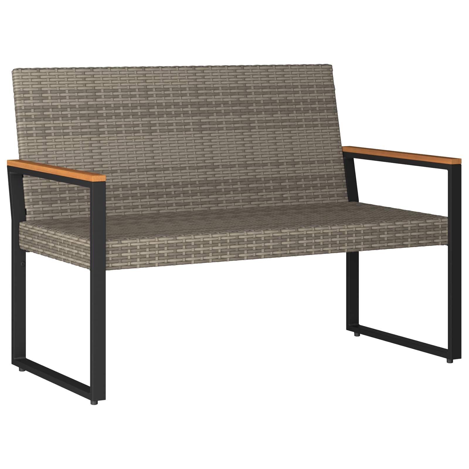 Lauko suolas su pagalve Pilka ir tamsiai pilka 107 x 61 x 80 cm