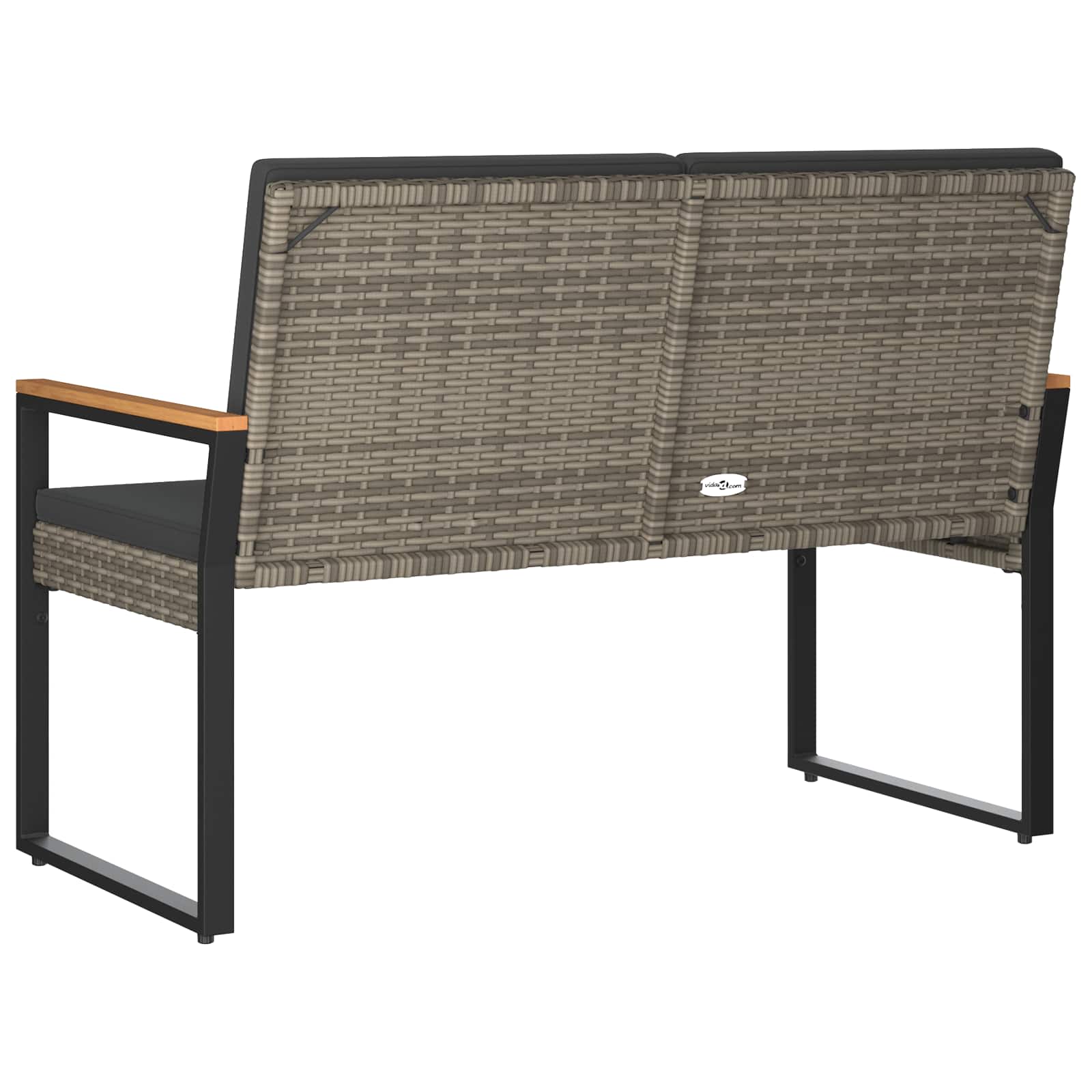 Lauko suolas su pagalve Pilka ir tamsiai pilka 107 x 61 x 80 cm