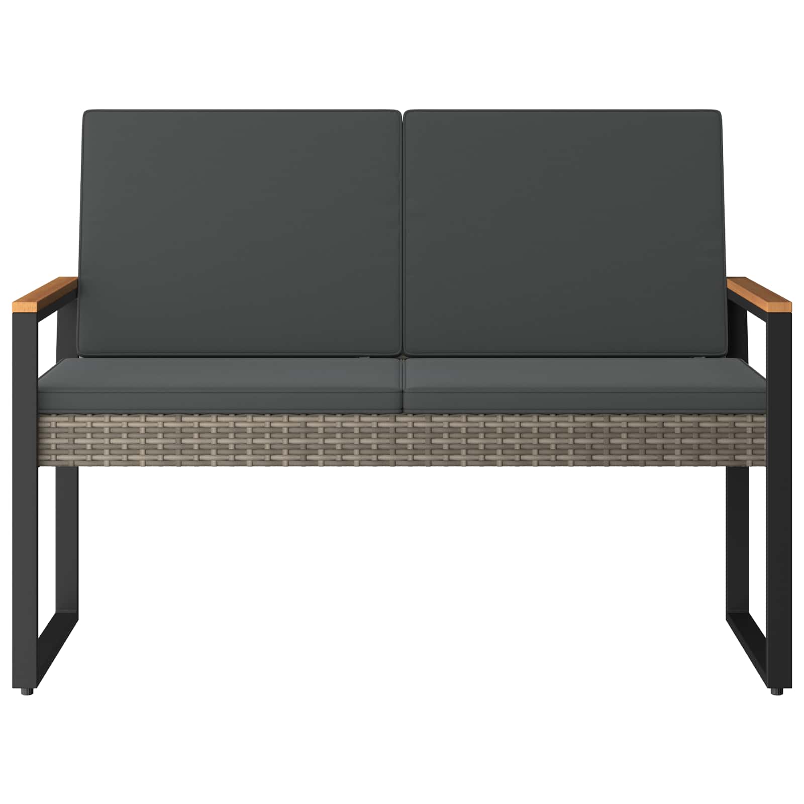 Lauko suolas su pagalve Pilka ir tamsiai pilka 107 x 61 x 80 cm