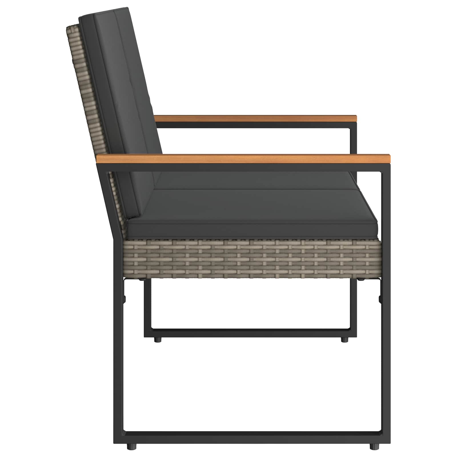Lauko suolas su pagalve Pilka ir tamsiai pilka 107 x 61 x 80 cm