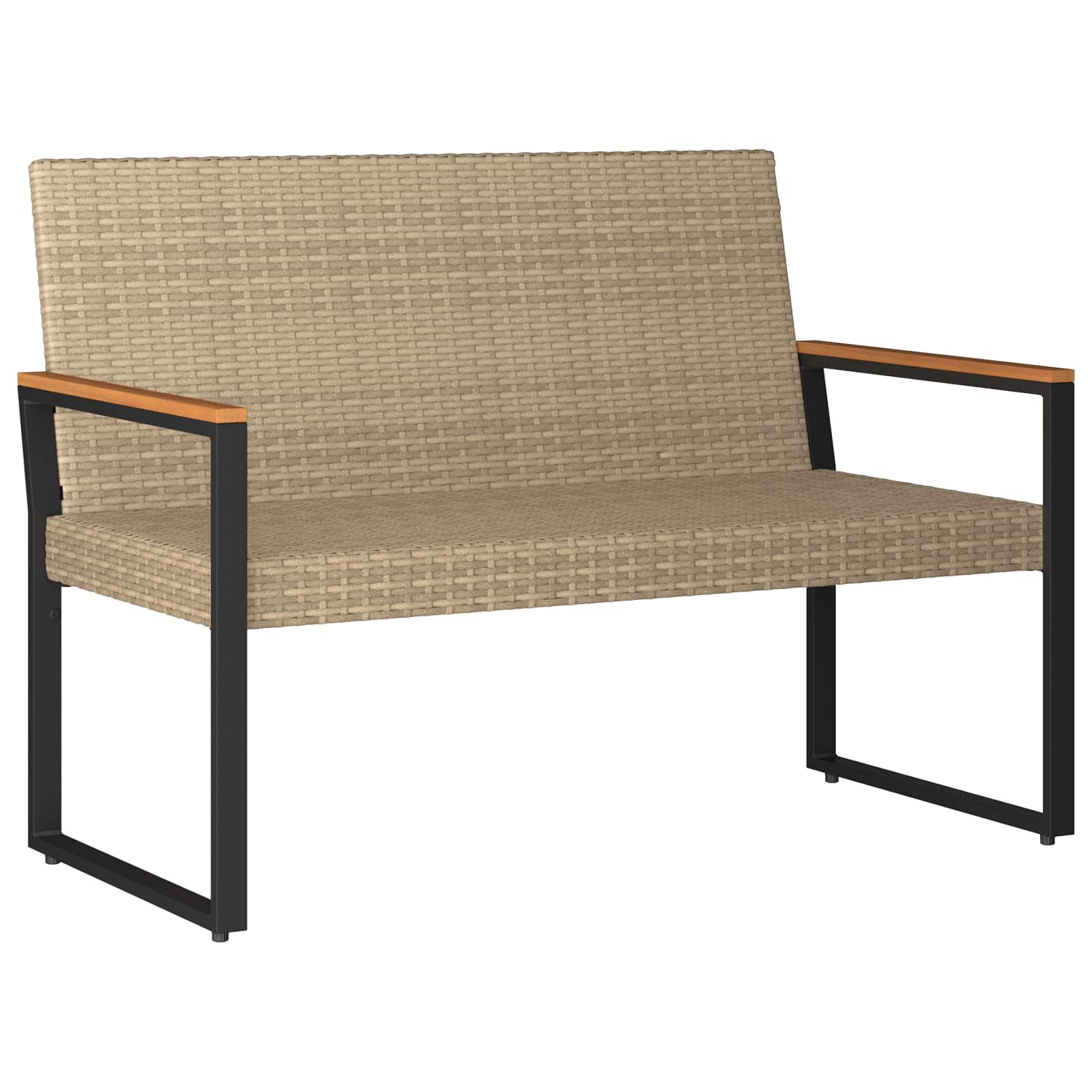 Lauko suolas Bežė ir kreminė balta 107 x 61 x 80 cm poliratanas