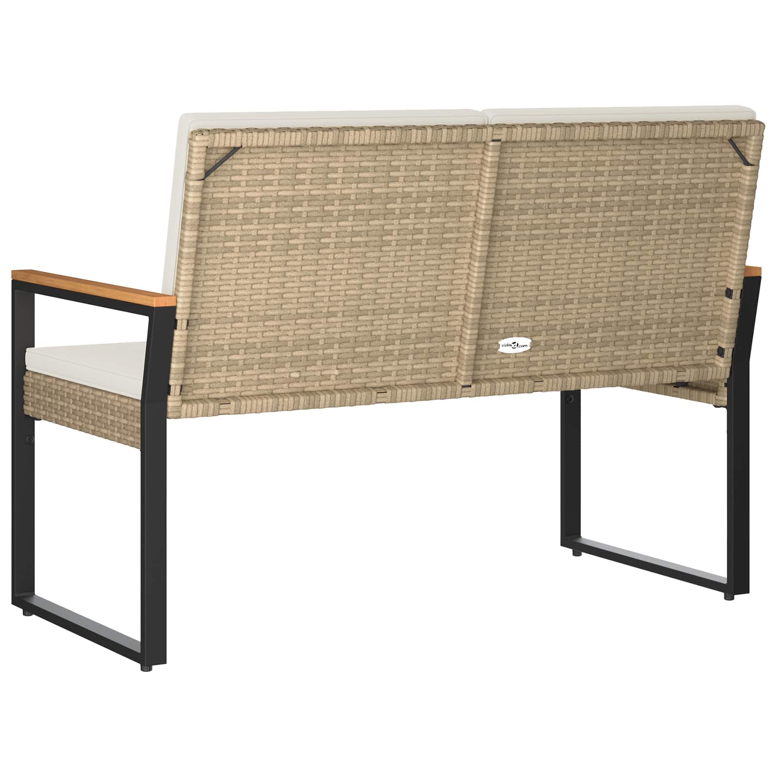 Lauko suolas Bežė ir kreminė balta 107 x 61 x 80 cm poliratanas