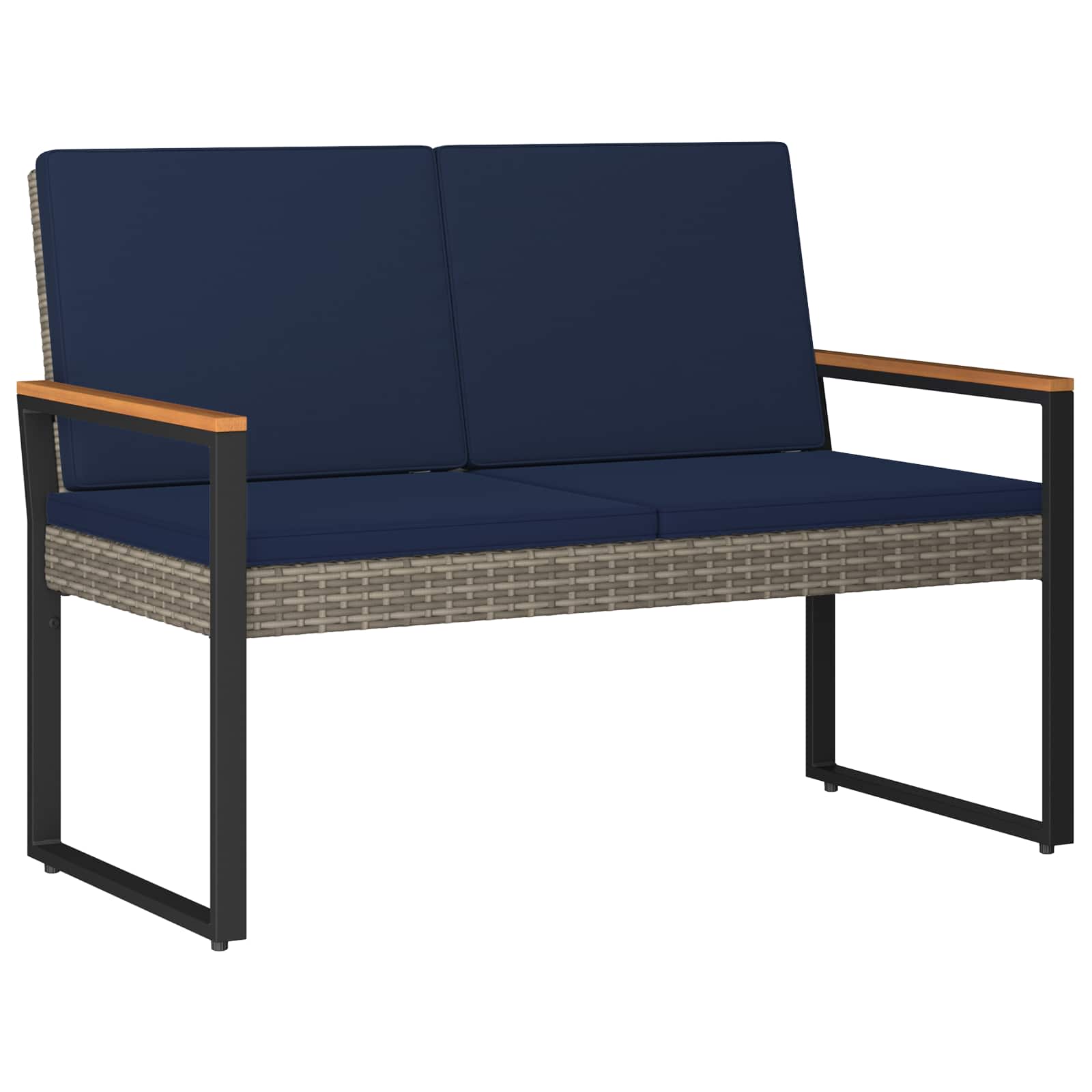 Lauko suolas Pilka ir tamsiai mėlyna 107 x 61 x 80 cm