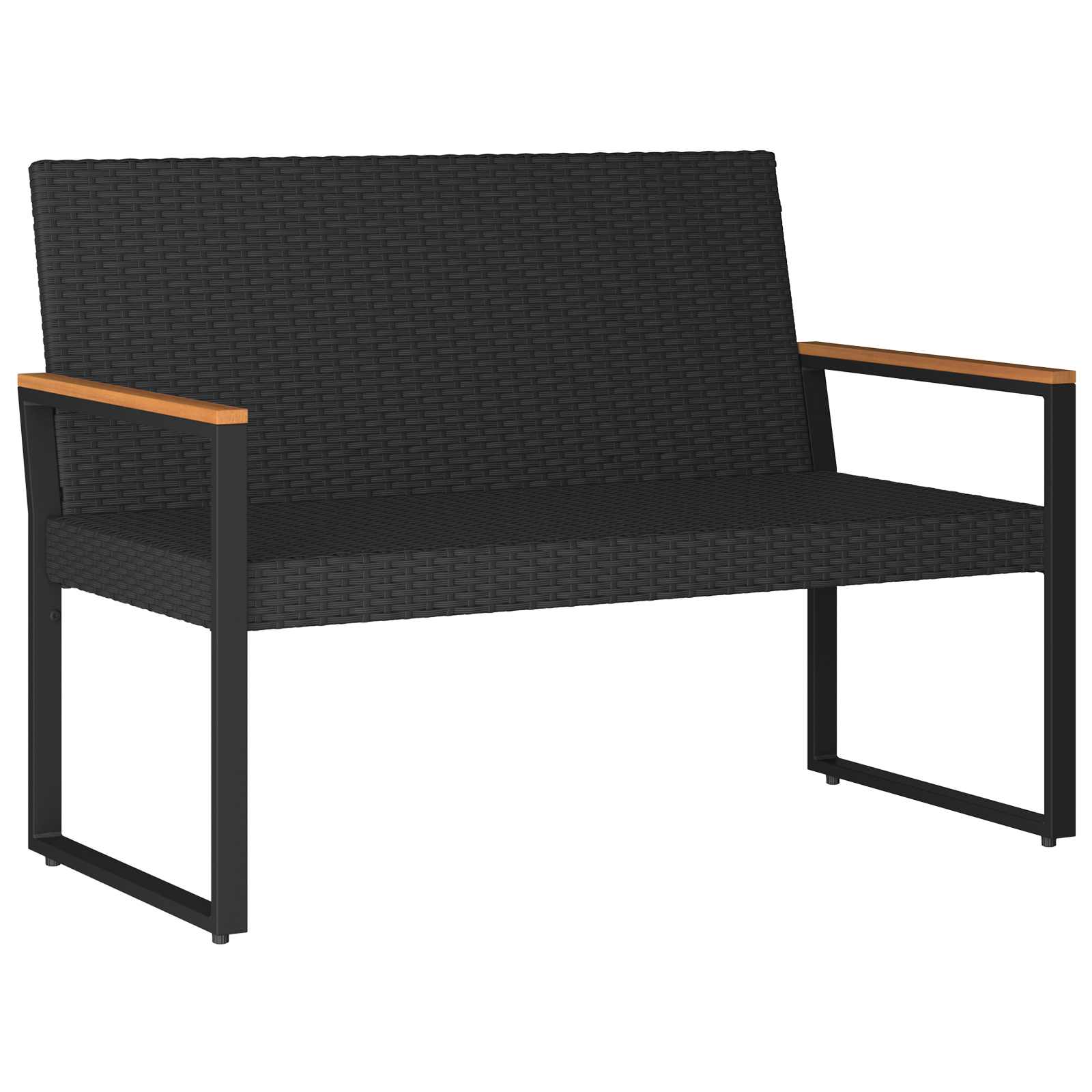 Lauko suolas Juoda ir turkio 107 x 61 x 80 cm poliratanas