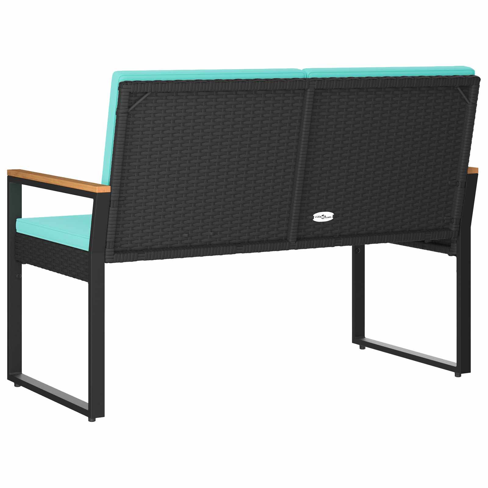 Lauko suolas Juoda ir turkio 107 x 61 x 80 cm poliratanas