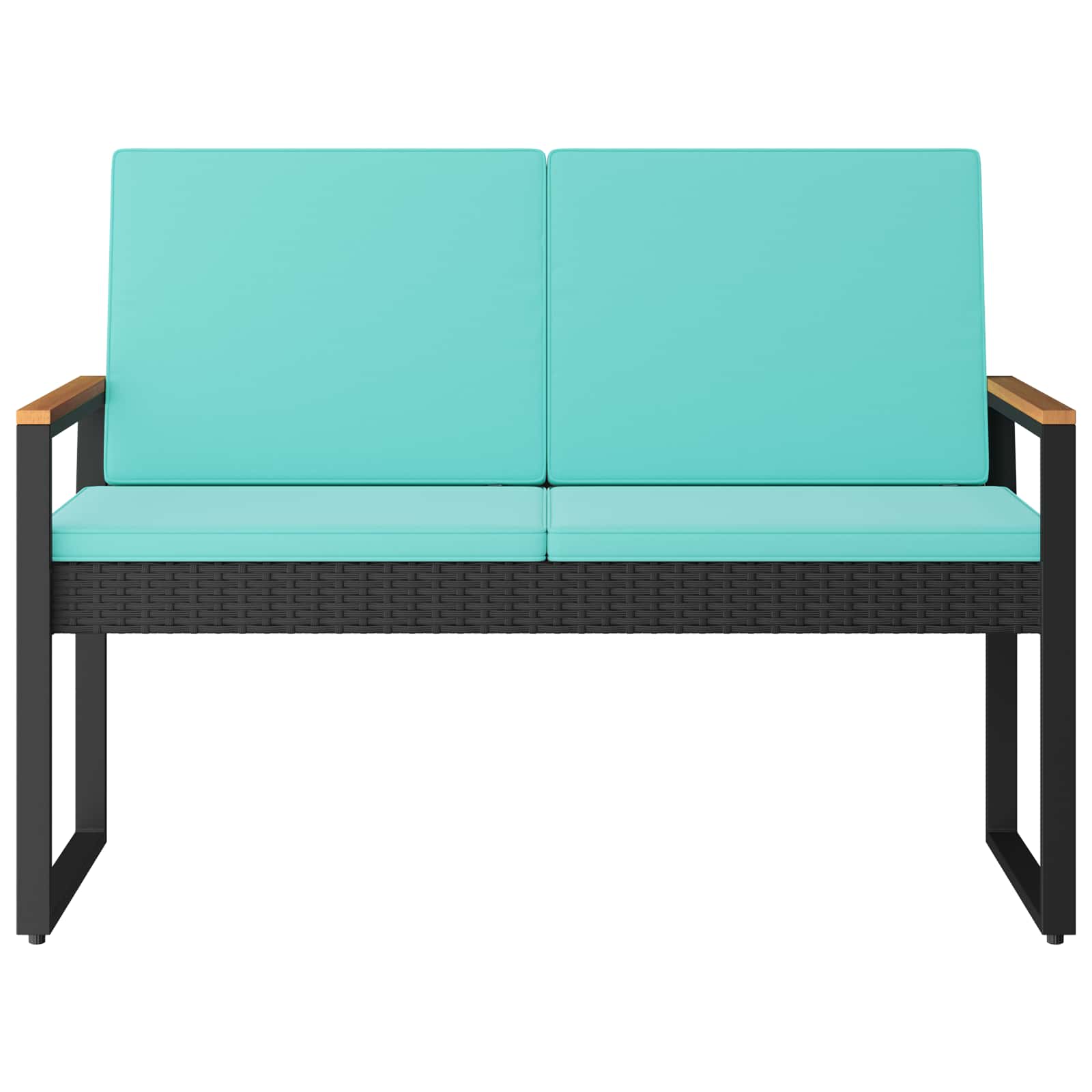 Lauko suolas Juoda ir turkio 107 x 61 x 80 cm poliratanas