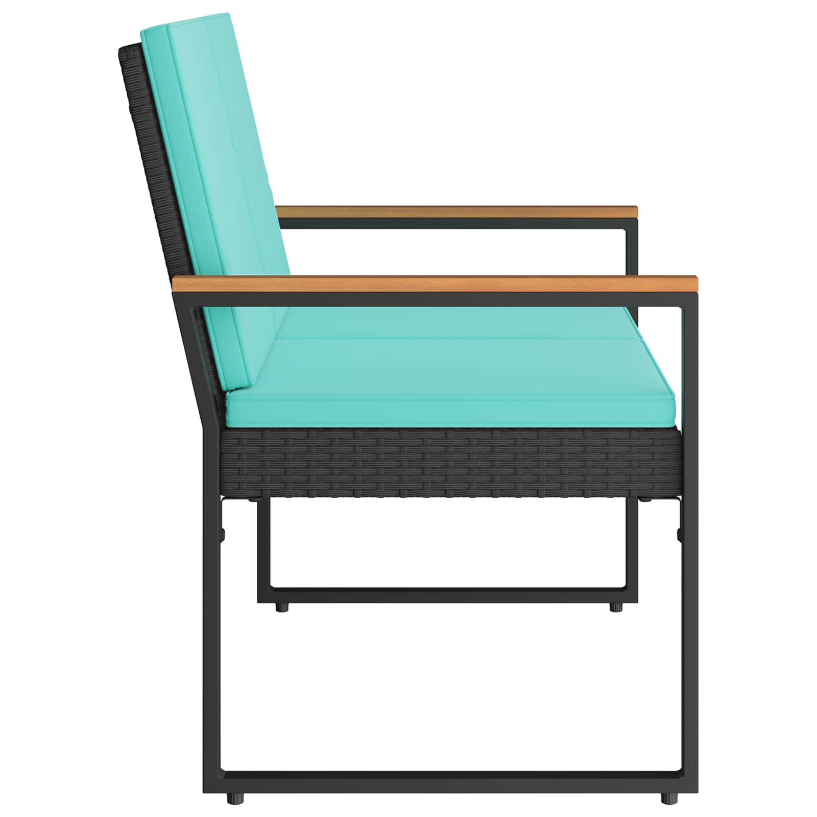 Lauko suolas Juoda ir turkio 107 x 61 x 80 cm poliratanas