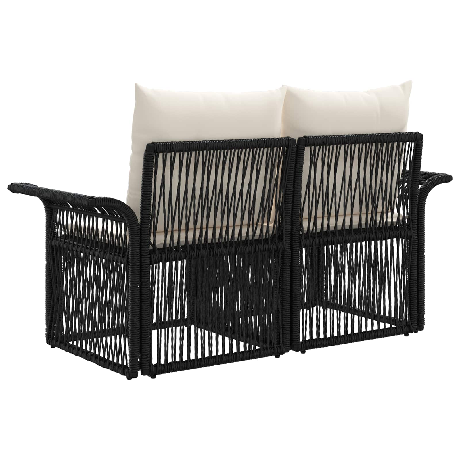 Sodo sofa 2-Vietų skaičius Juoda poliratanas