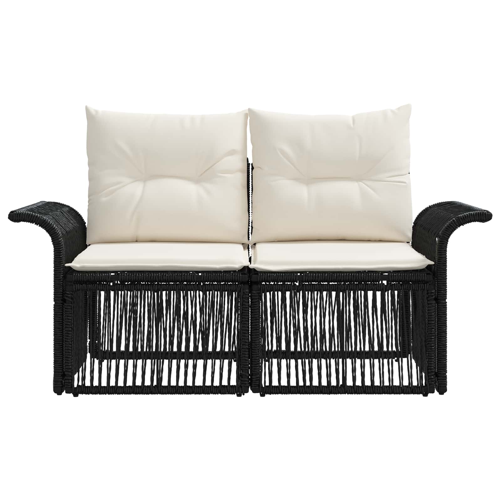 Sodo sofa 2-Vietų skaičius Juoda poliratanas