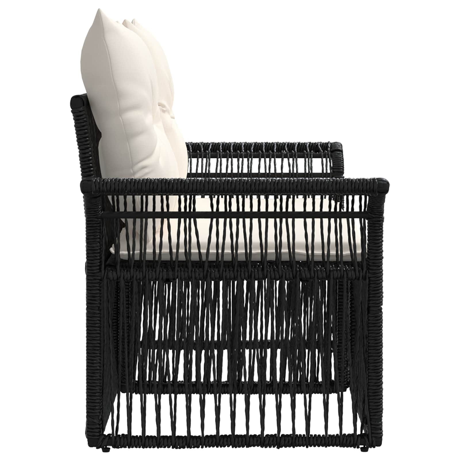 Sodo sofa 2-Vietų skaičius Juoda poliratanas