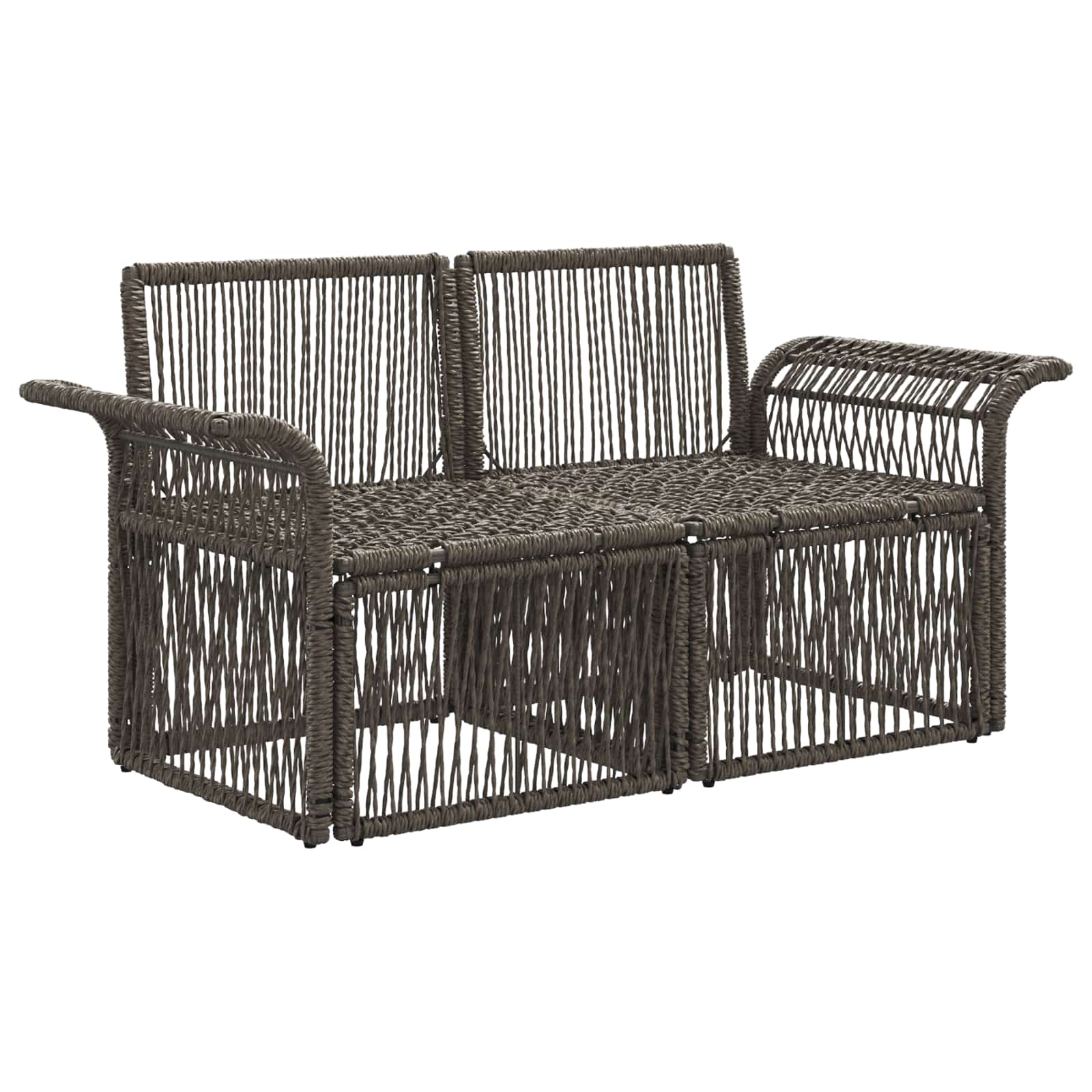 Sodo sofa 2-Vietų skaičius Pilka poliratanas