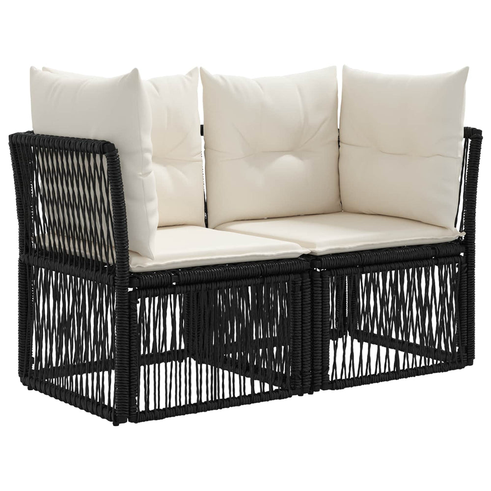 Sodo sofa 2-Vietų skaičius Juoda poliratanas