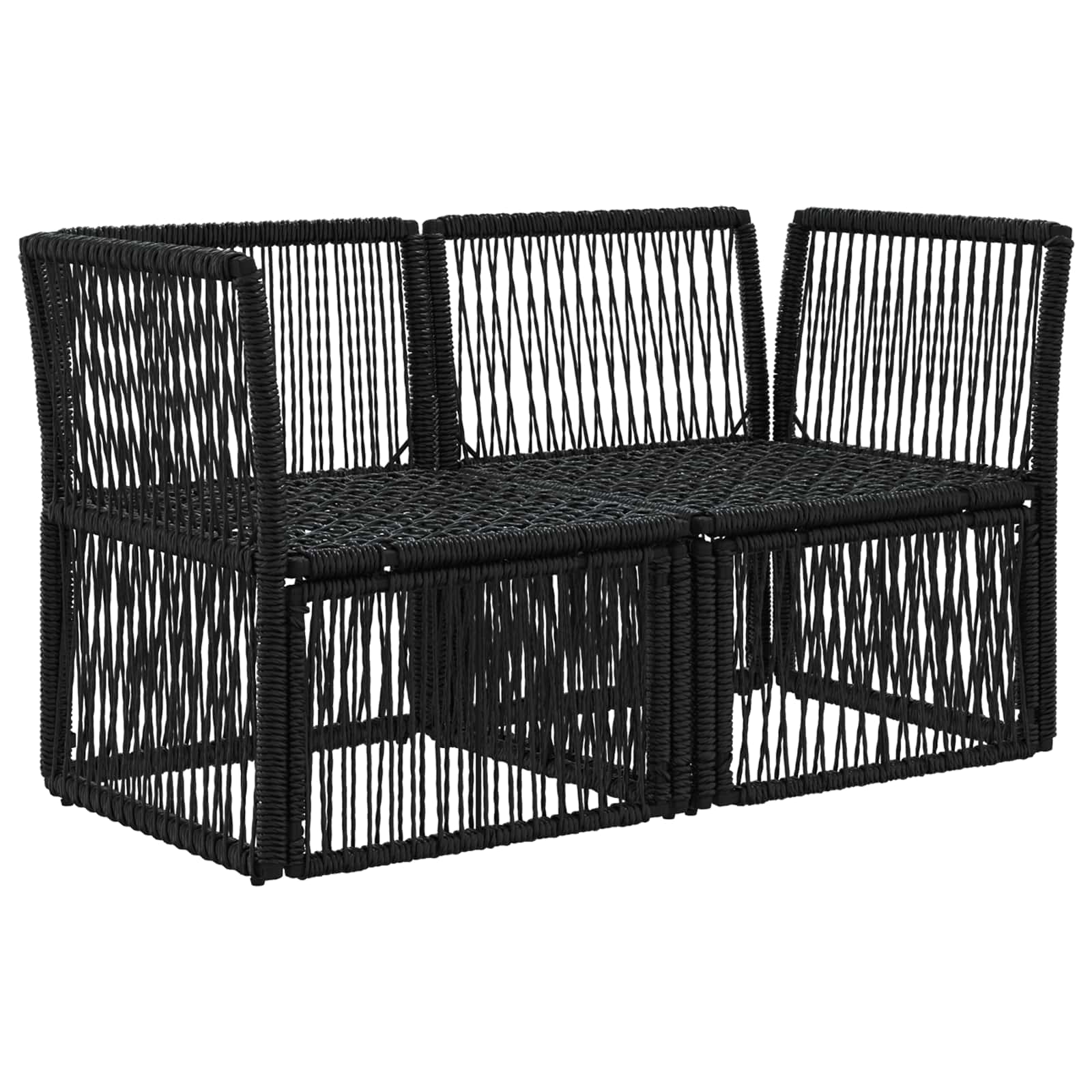 Sodo sofa 2-Vietų skaičius Juoda poliratanas
