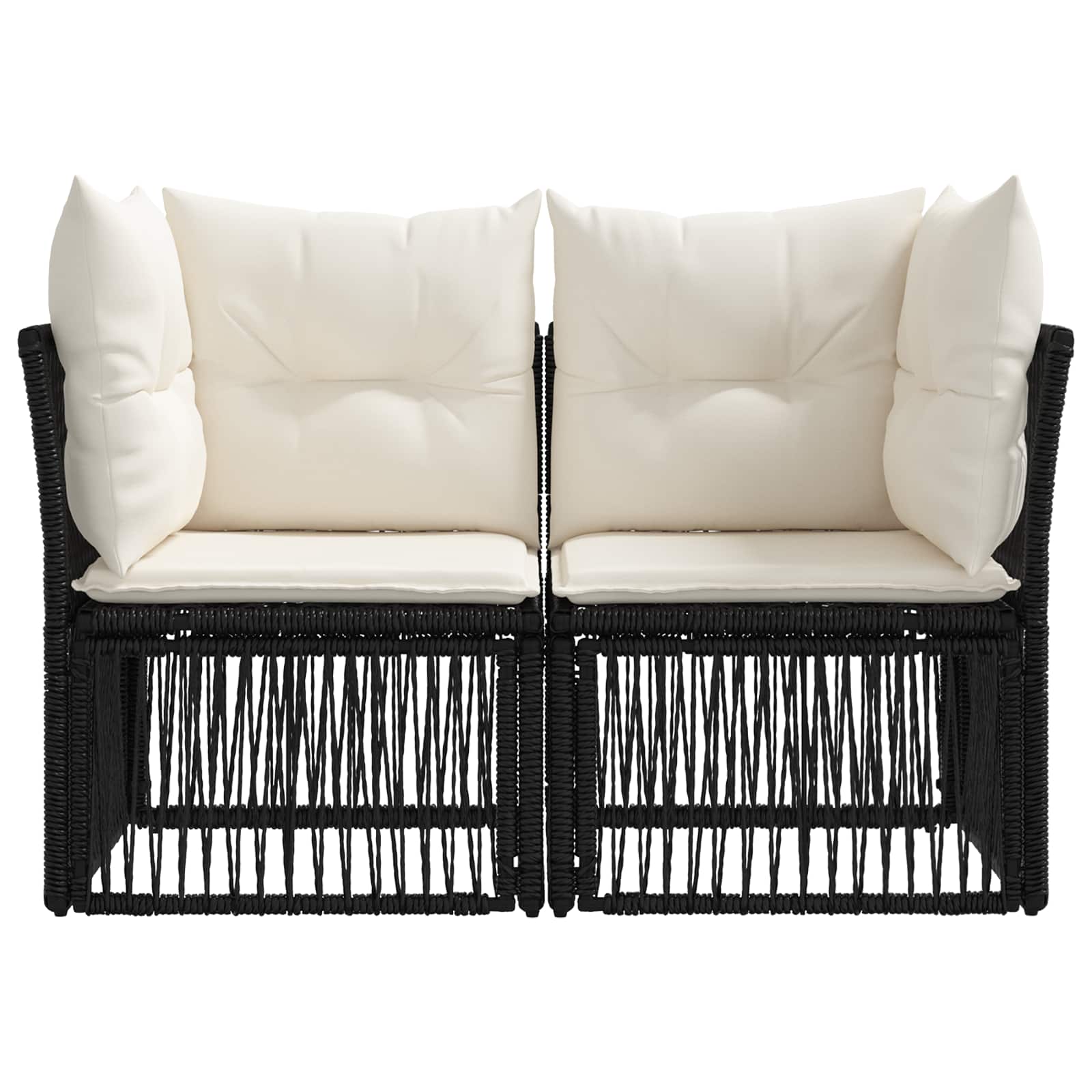 Sodo sofa 2-Vietų skaičius Juoda poliratanas