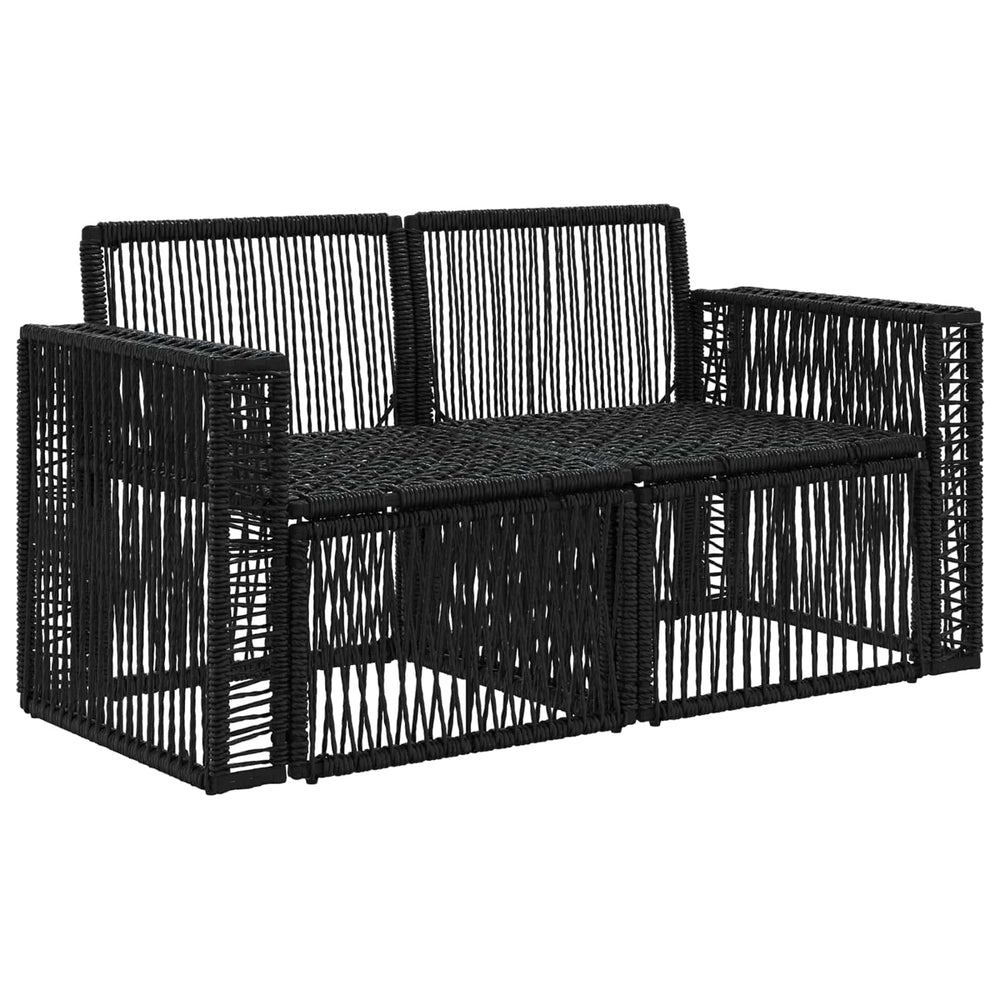 Sodo sofa 2-Vietų skaičius Juoda poliratanas
