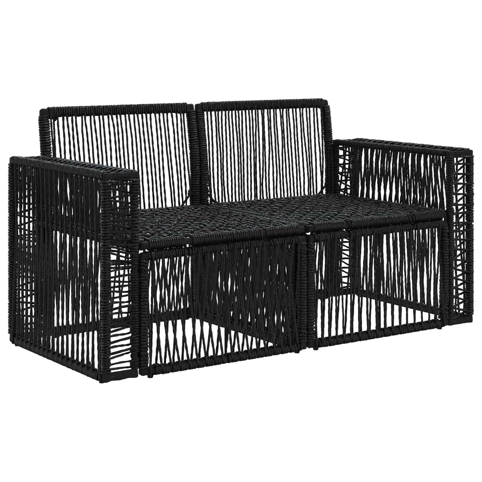 Sodo sofa 2-Vietų skaičius Juoda poliratanas