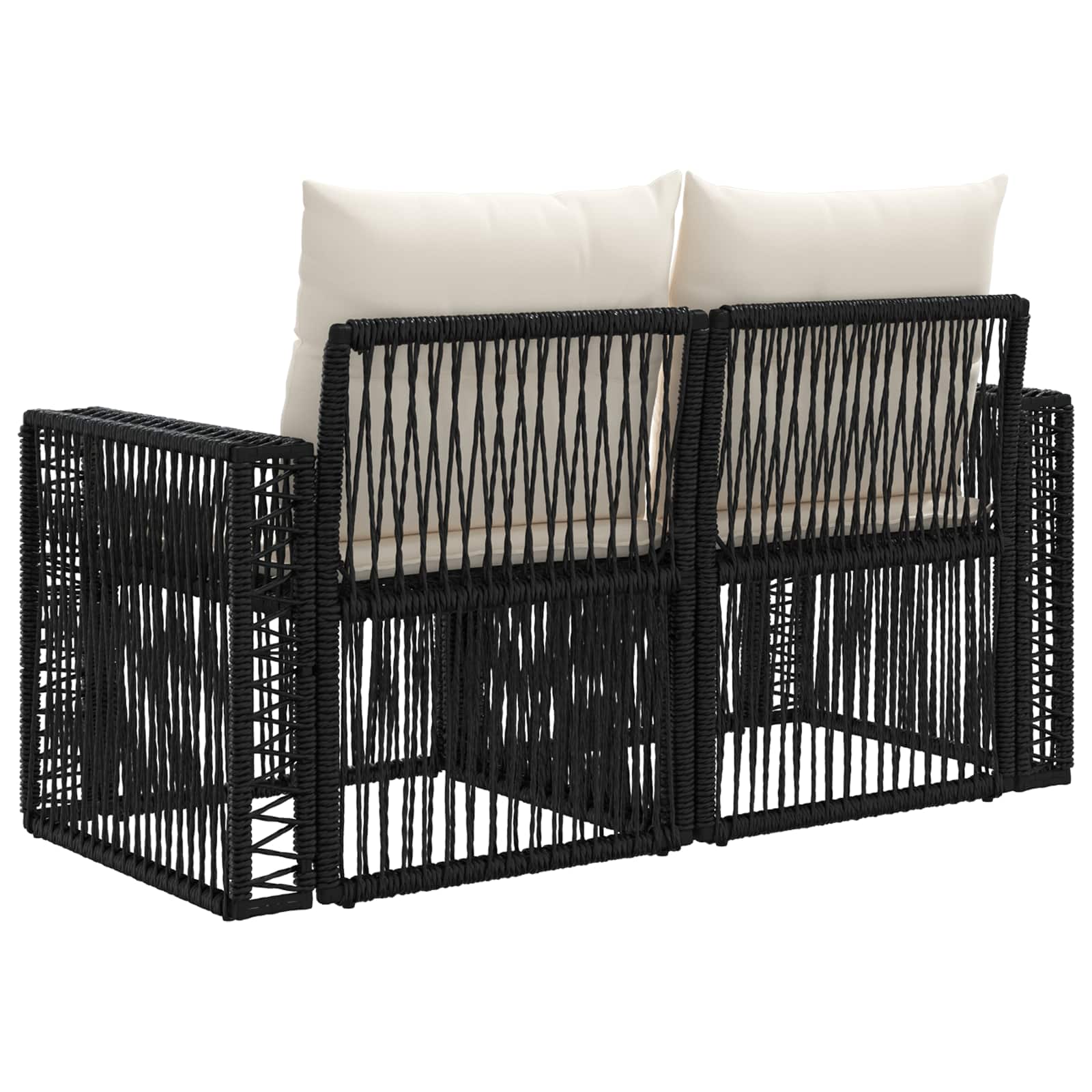 Sodo sofa 2-Vietų skaičius Juoda poliratanas