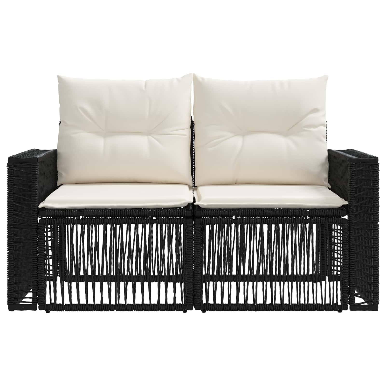Sodo sofa 2-Vietų skaičius Juoda poliratanas