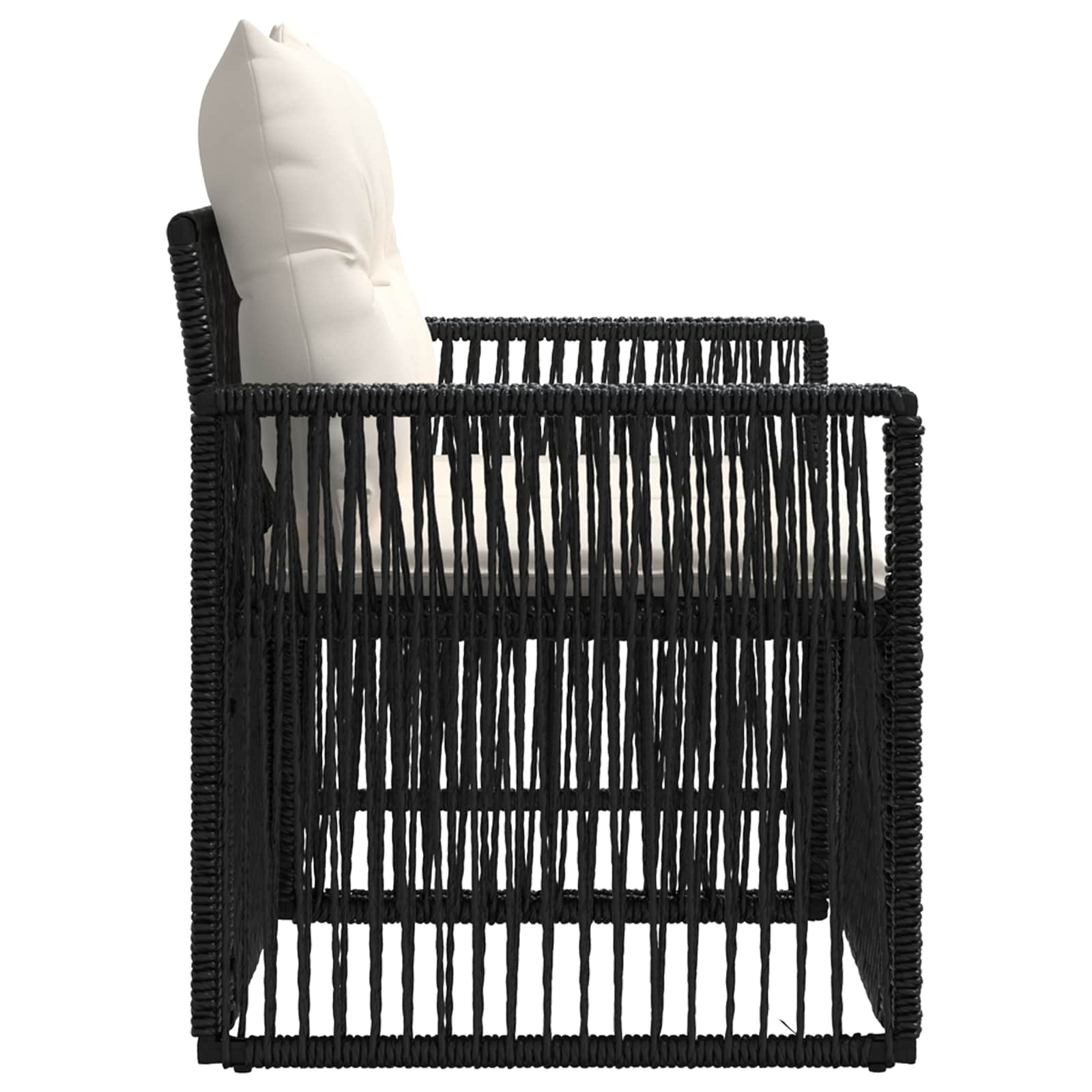 Sodo sofa 2-Vietų skaičius Juoda poliratanas