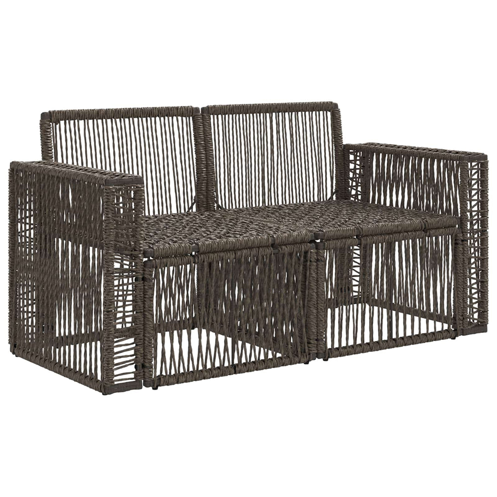 Sodo sofa 2-Vietų skaičius Pilka poliratanas