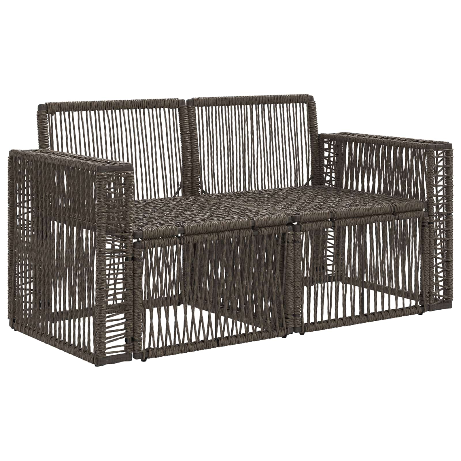 Sodo sofa 2-Vietų skaičius Pilka poliratanas