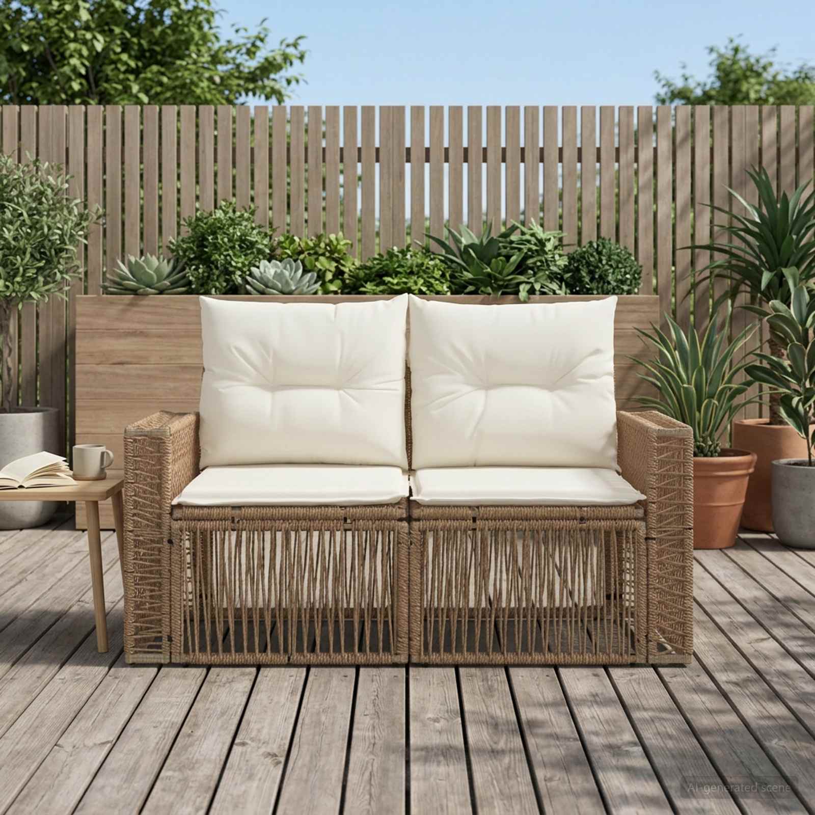 Sodo sofa 2-Vietų skaičius Smėlio poliratanas