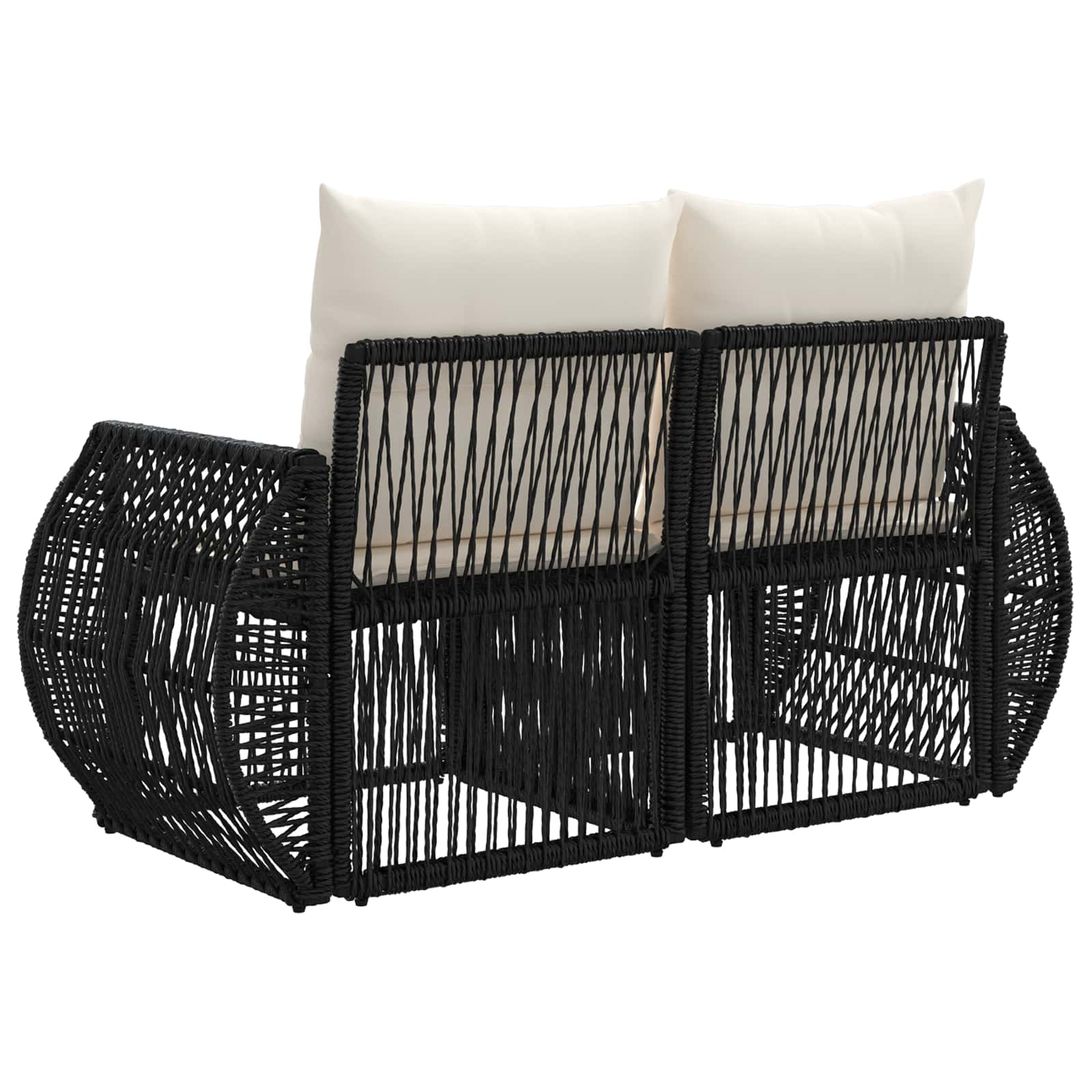 Sodo sofa 2-Vietų skaičius Juoda poliratanas