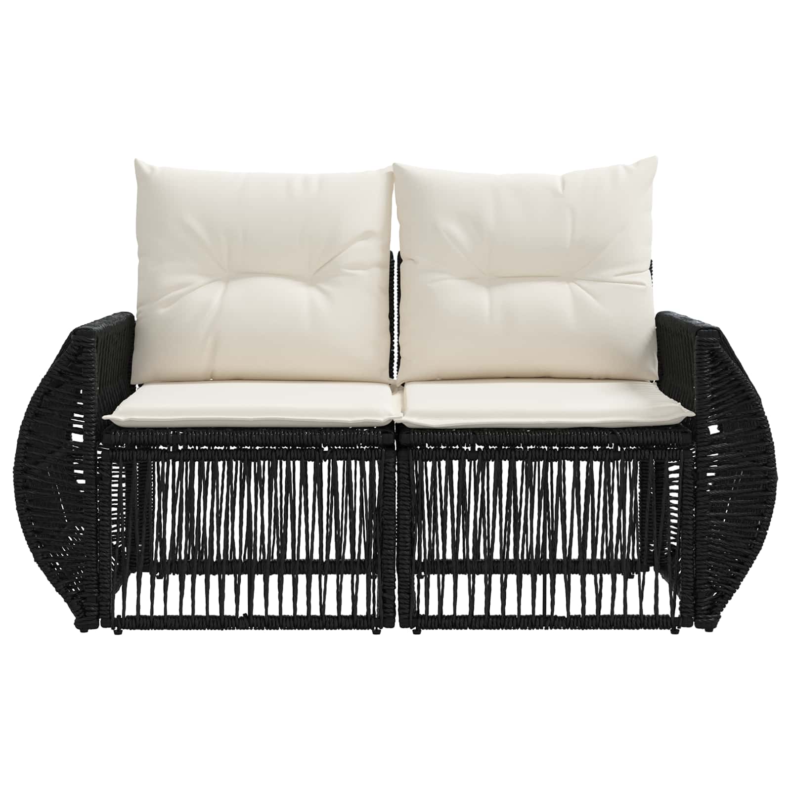 Sodo sofa 2-Vietų skaičius Juoda poliratanas