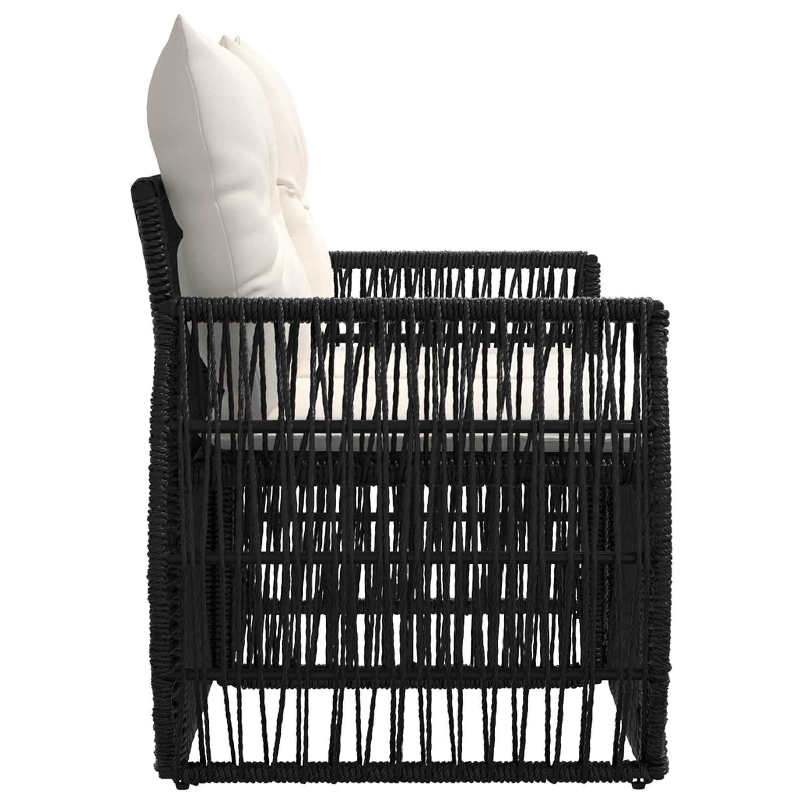 Sodo sofa 2-Vietų skaičius Juoda poliratanas