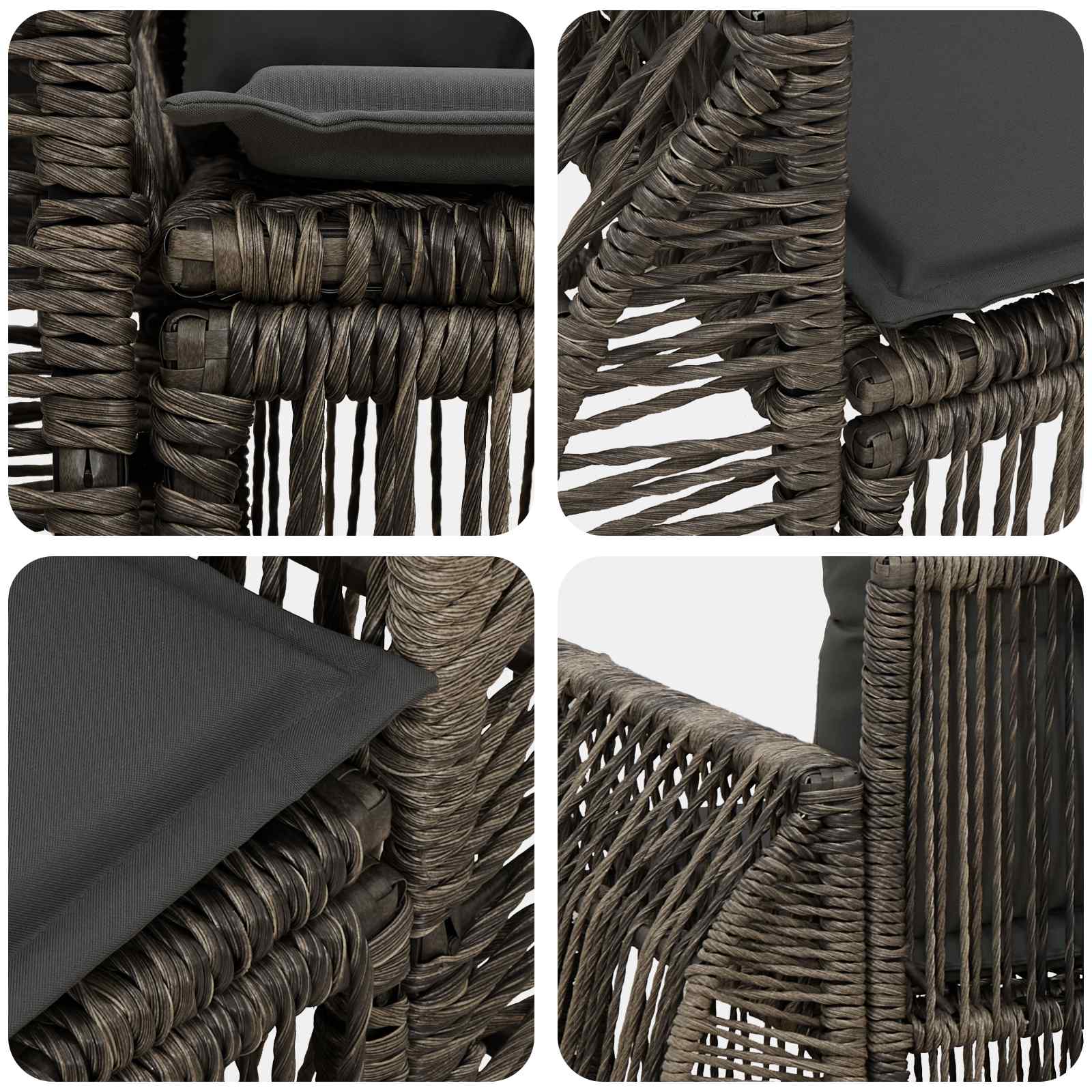 Sodo sofa 2-Vietų skaičius Pilka poliratanas