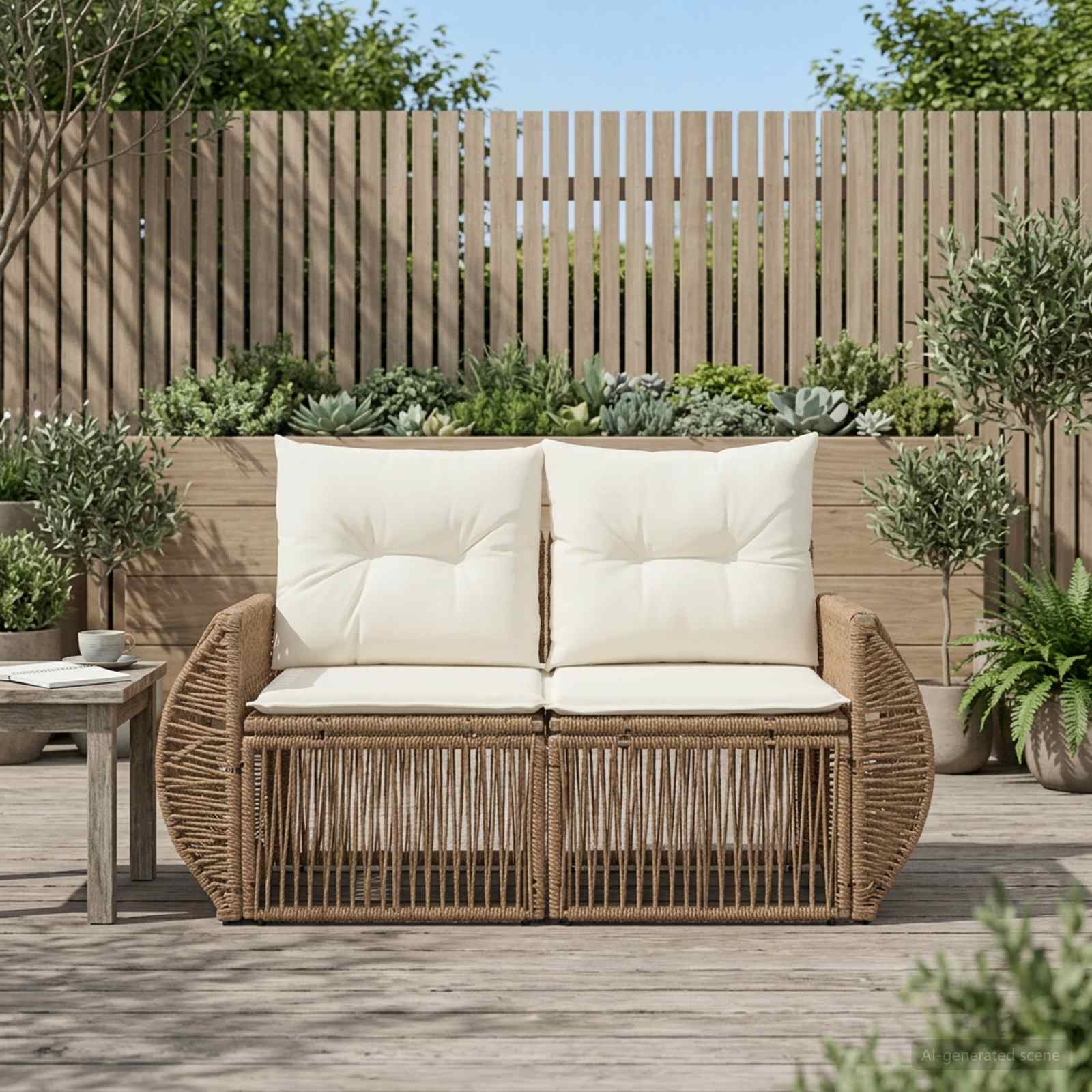 Sodo sofa 2-Vietų skaičius Smėlio poliratanas