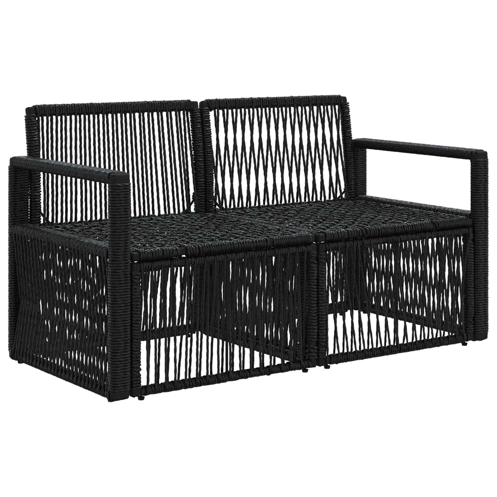 Sodo sofa 2-Vietų skaičius Juoda poliratanas