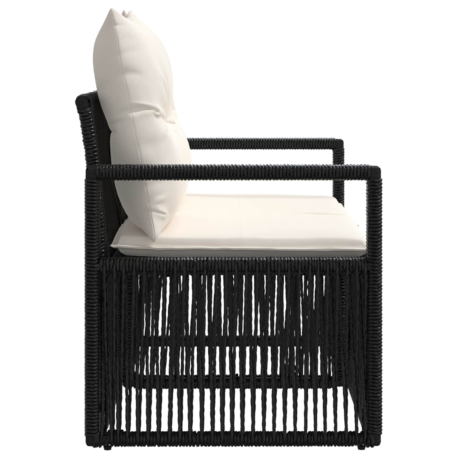 Sodo sofa 2-Vietų skaičius Juoda poliratanas