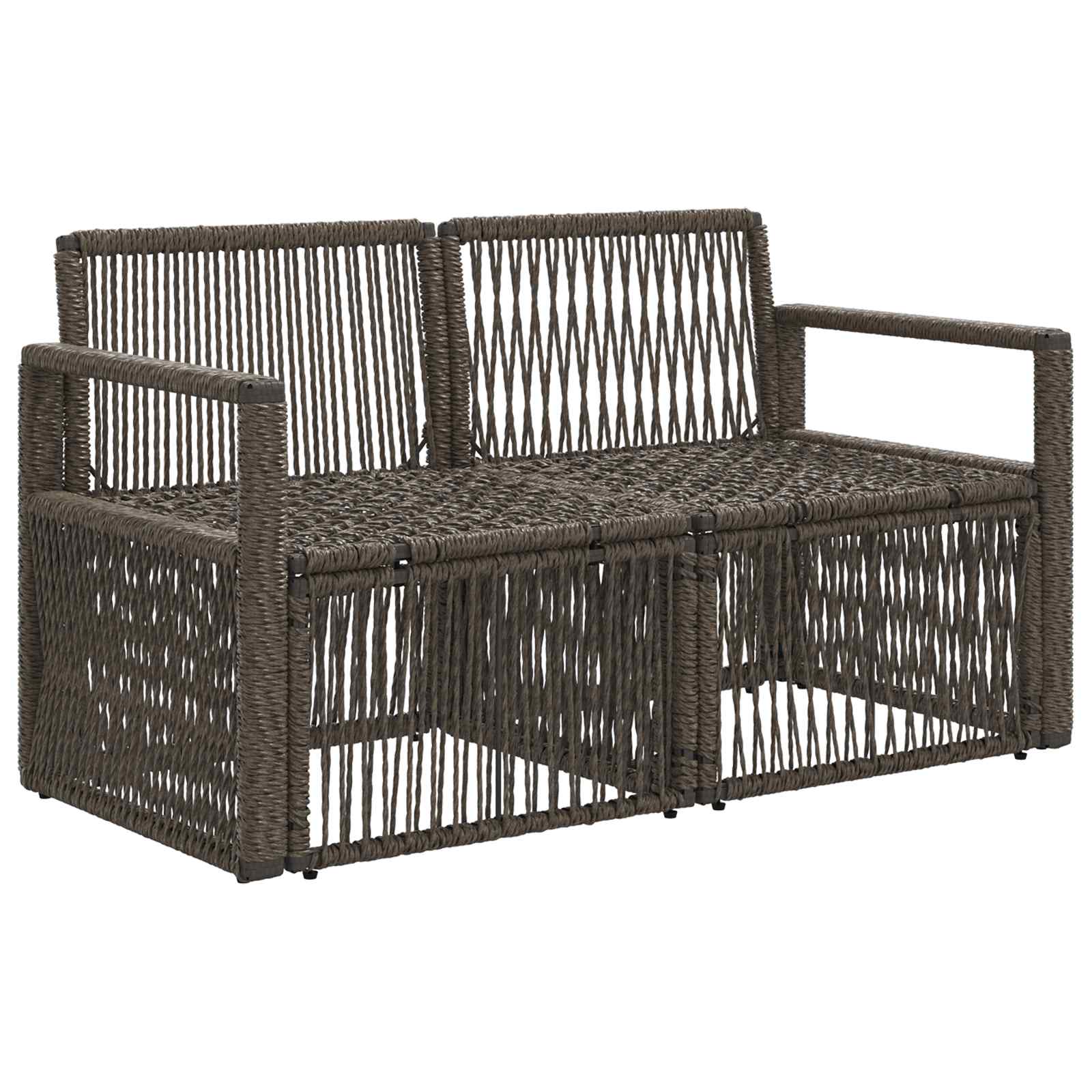 Sodo sofa 2-Vietų skaičius Pilka poliratanas